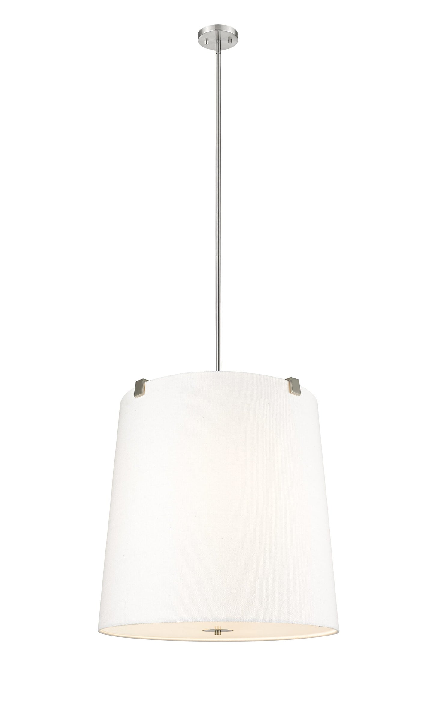 Z-Lite Weston 6 -Light Brushed Nickel Transitional Fabric Cylinder Large Indoor Hanging Pendant Light