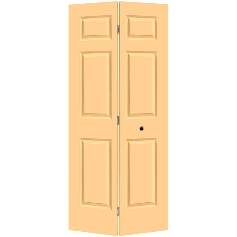 Masonite Traditional 36-in x 80-in Marigold 6-panel Smooth Hollow core Prefinished Molded composite Closet Bifold Door