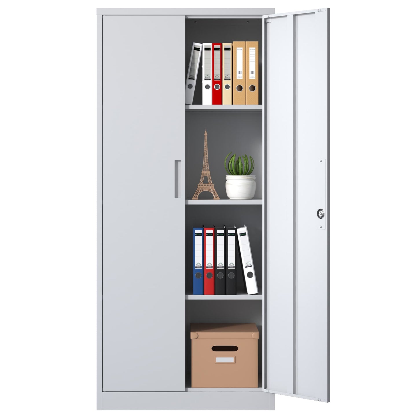 Kahomvis 3 -Shelf White Office Cabinet