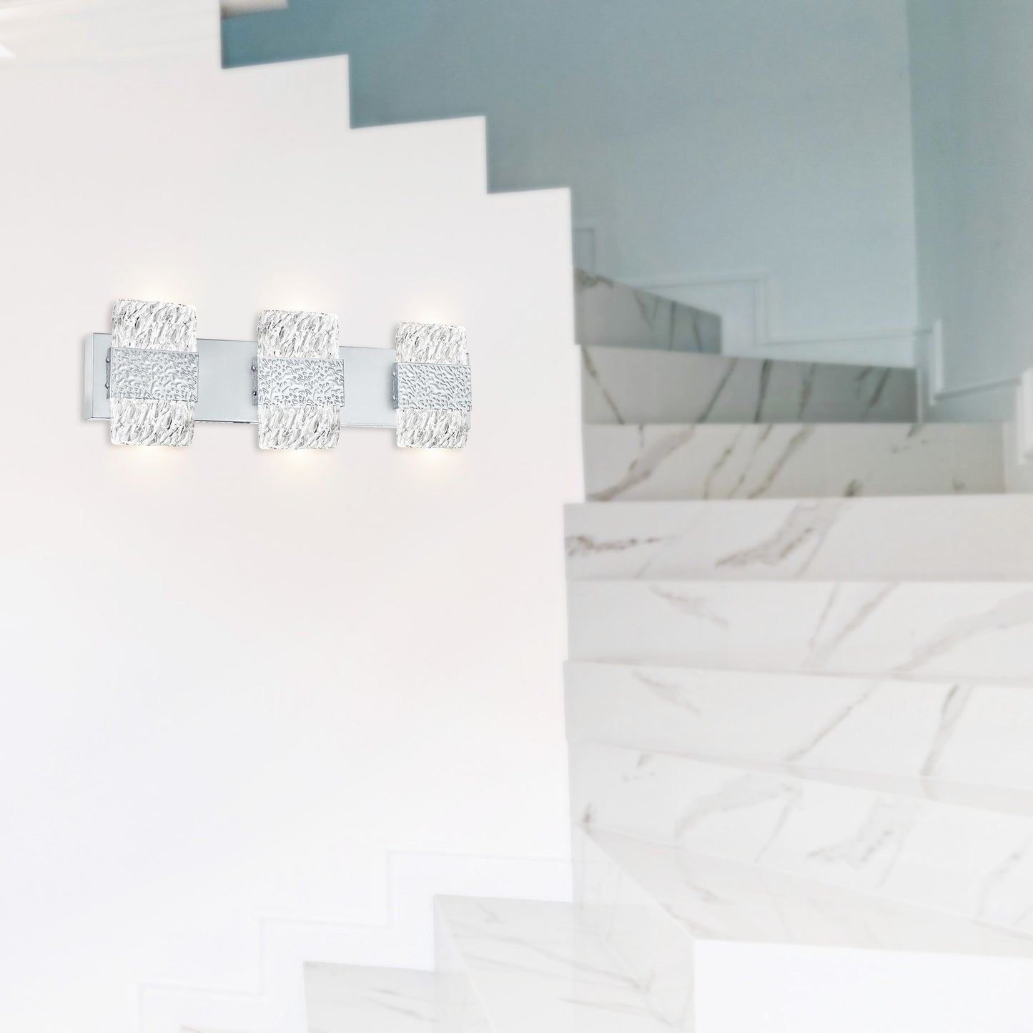 CWI Lighting Carolina 21-in W 3 -Light Pewter Integrated LED Wall Sconce