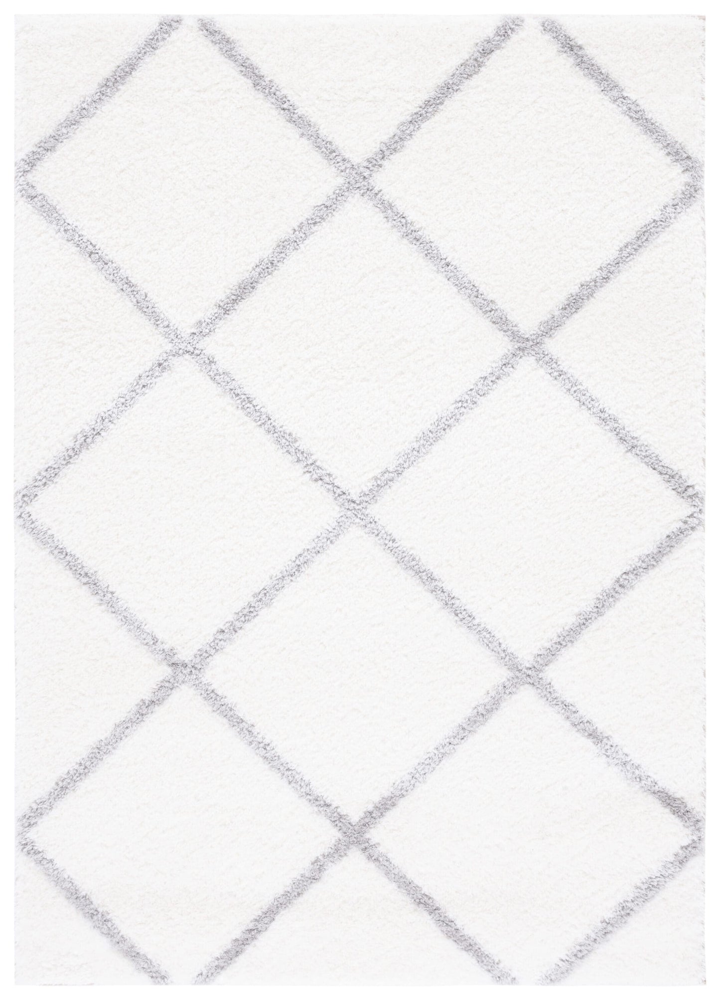 Safavieh 9 x 12 (ft) Loomed Polypropylene White/Gray Rectangular Indoor Trellis Mid-Century Modern Professionally Clean Only Area rug