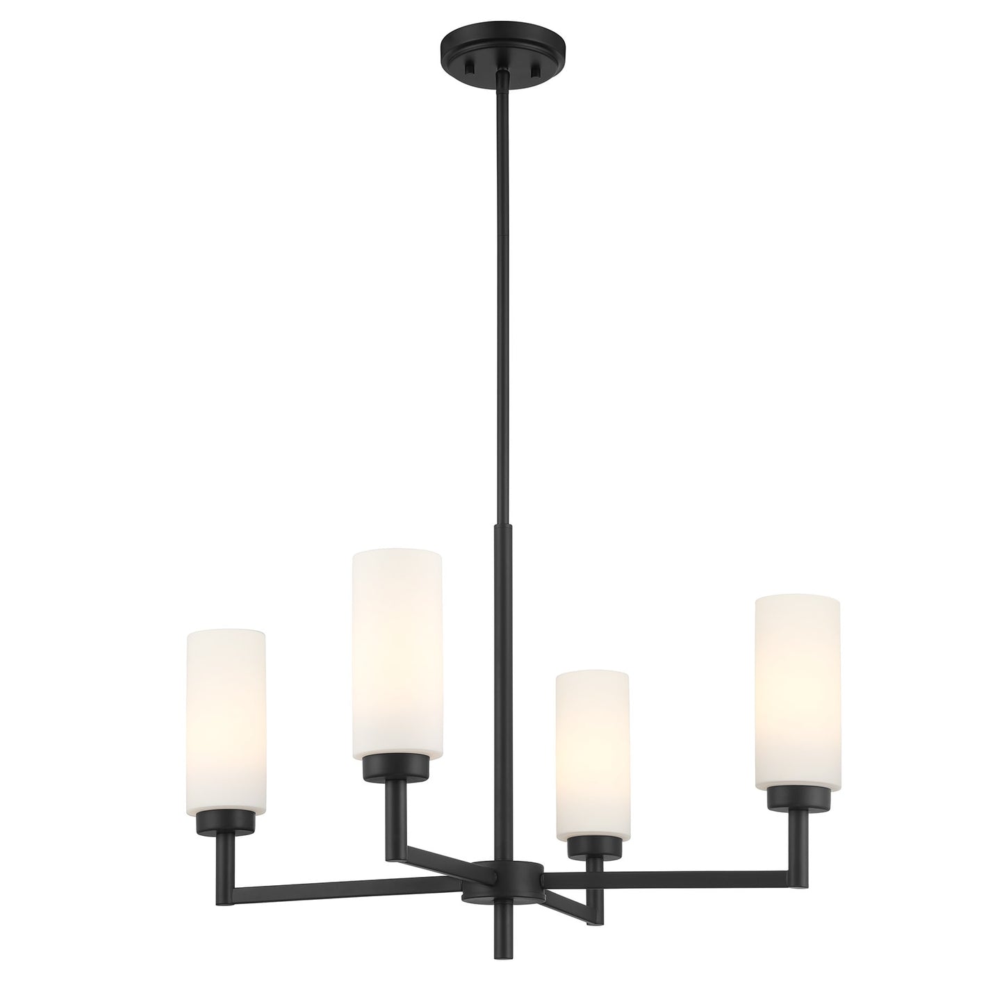 Meridian Lite Trends Meridian 4 -Light Matte Black Modern/contemporary For Use in Bedrooms, Dining Rooms, Foyers, Kitchens, Living Rooms Chandelier