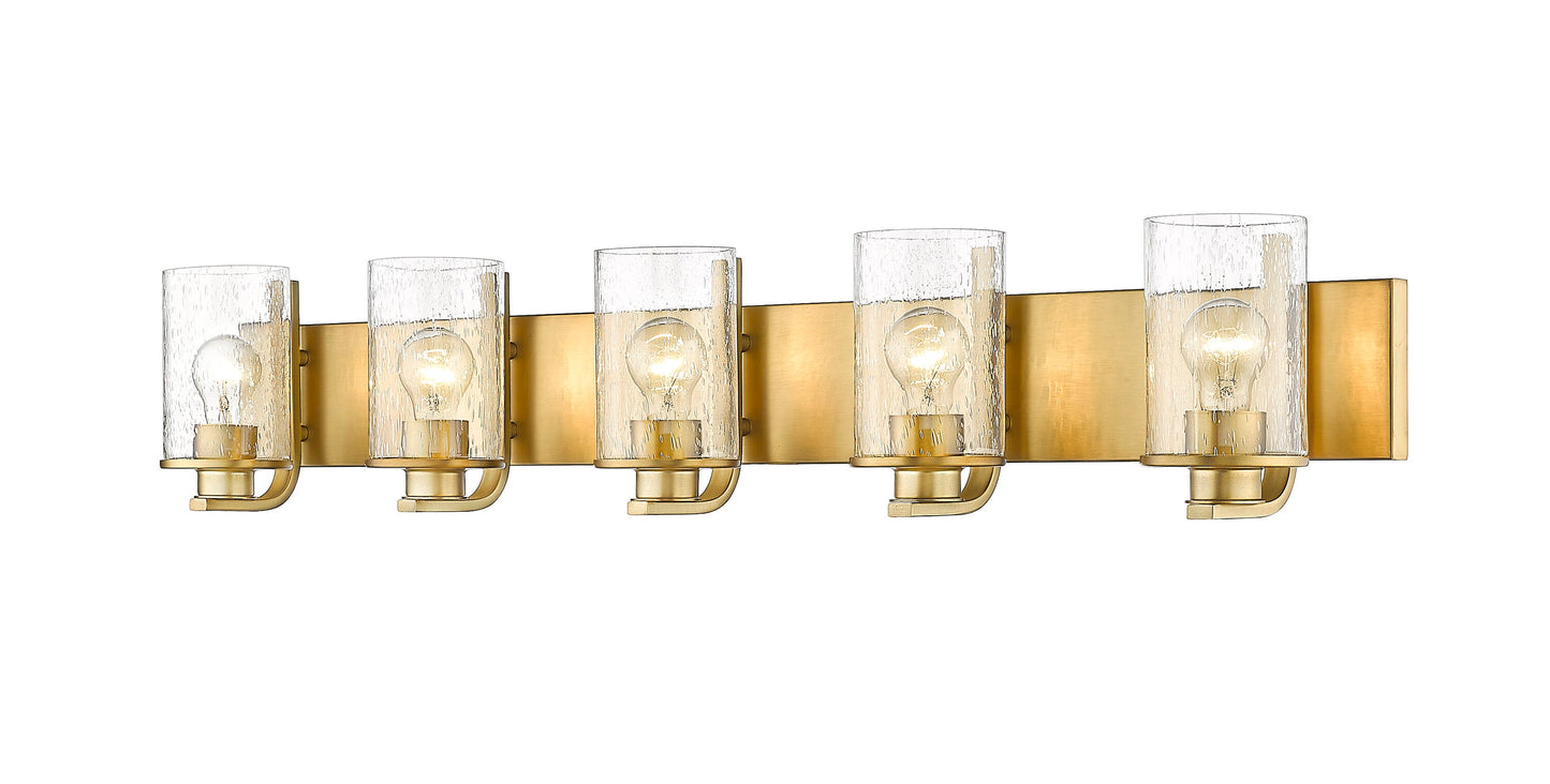 Z-Lite Beckett 42-in 5 Light Satin Brass Transitional Bathroom Vanity light