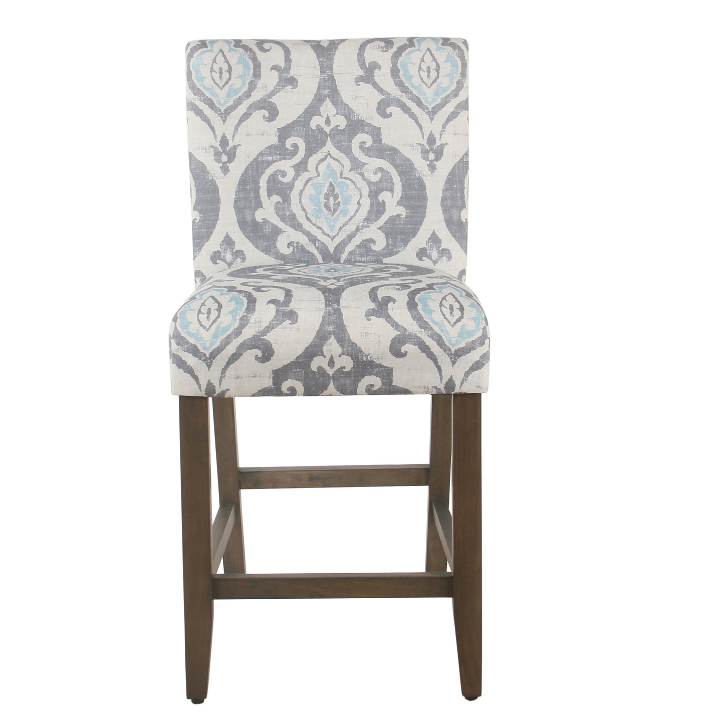 HomePop Suri Blue 14-in H Counter height Upholstered Wood Bar Stool