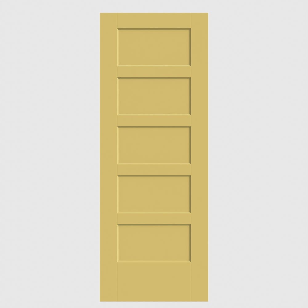 Masonite Bayshore 32-in x 80-in Marigold 5-panel Smooth Solid core Primed Molded composite Slab Door