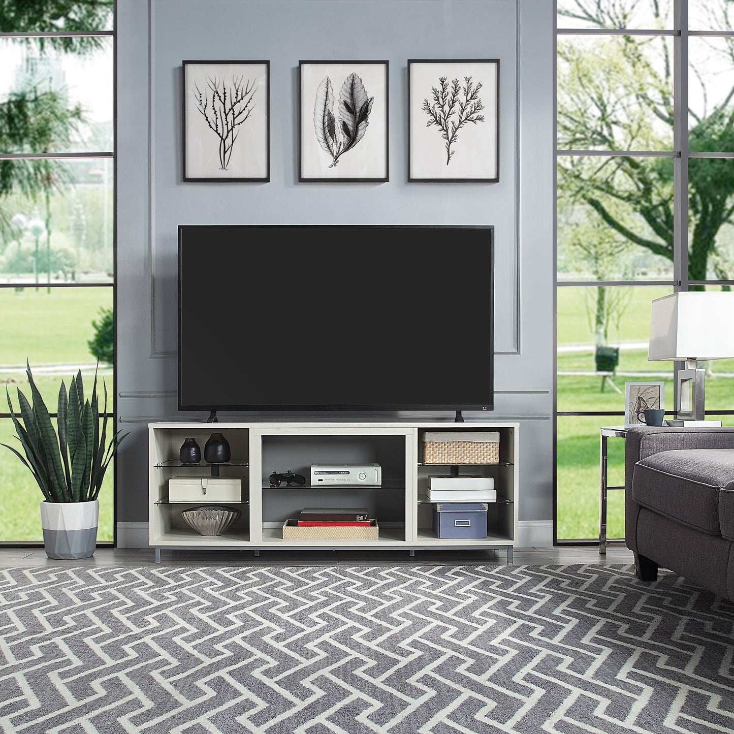 Manhattan Comfort Modern/Contemporary Beige 60-in W TV stand ( Accommodates TVs up to 60-in )