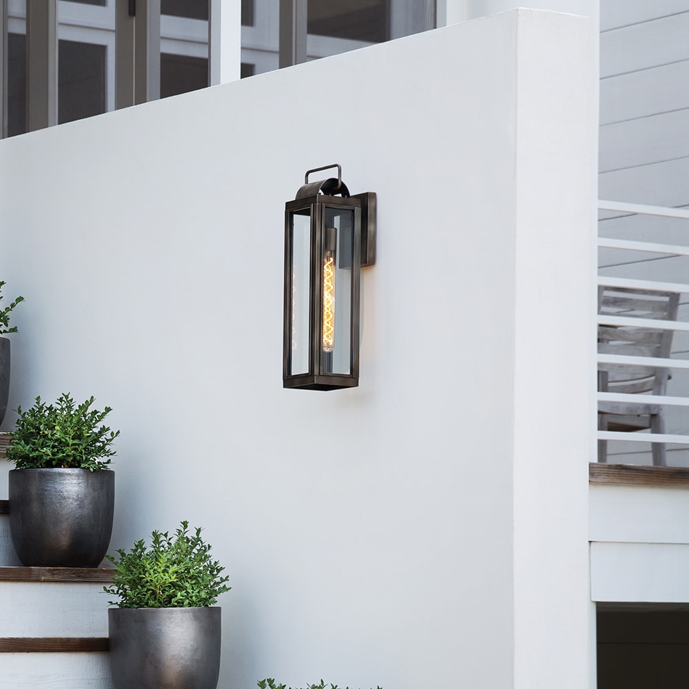 Hinkley Sag Harbor 1 -Light 21.25-in H Satin Black Hardwired Outdoor Wall Light