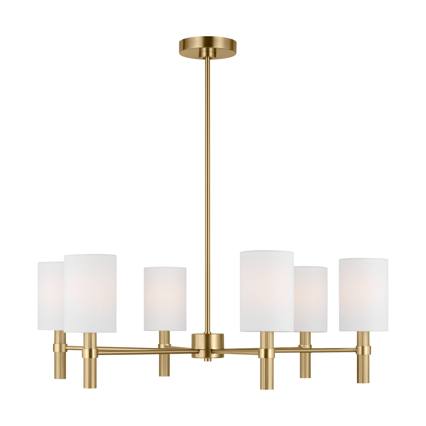 Scott Living Manor 6 -Light Satin Brass Indoor Fabric Steel Chandelier