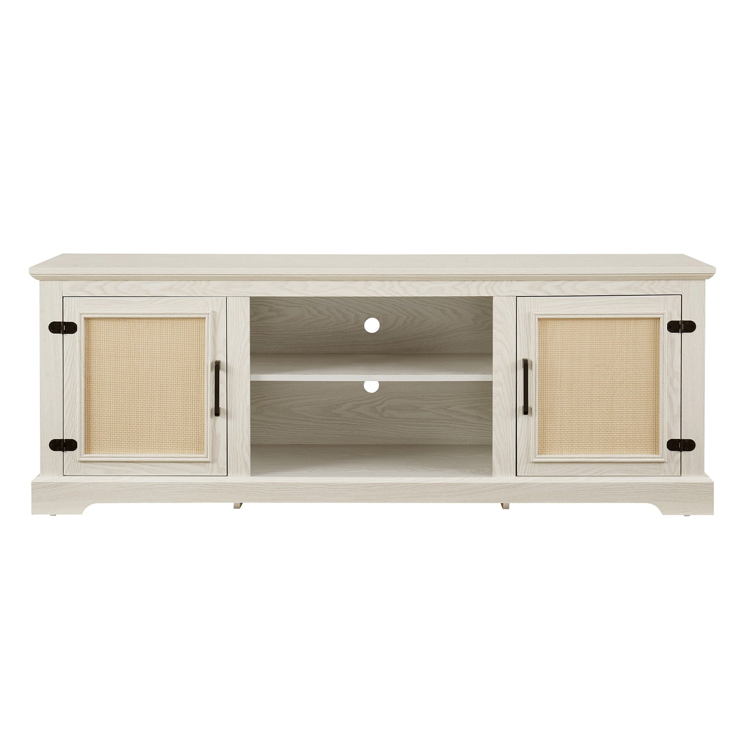 SINOFURN Farmhouse/Rustic Antique White 65-in W TV cabinet ( Accommodates TVs up to 70-in )