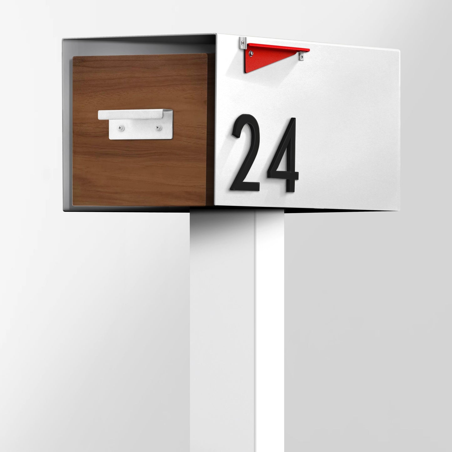 Post & Porch Post-Mounted Mailboxes 4 x 4 White Steel Flat Mount Mailbox Post