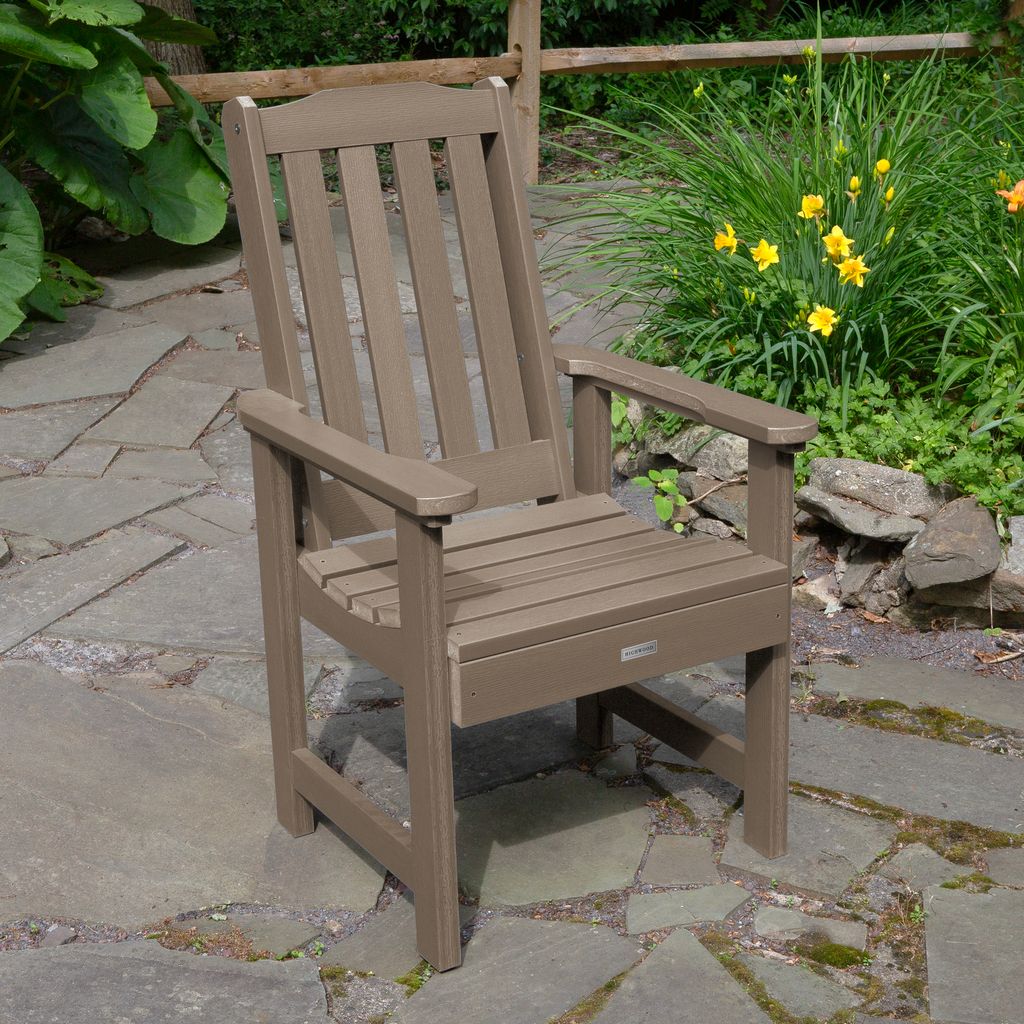 highwood Lehigh Woodland Brown Poly-lumber Frame Stationary Dining Chair with Slat Seat