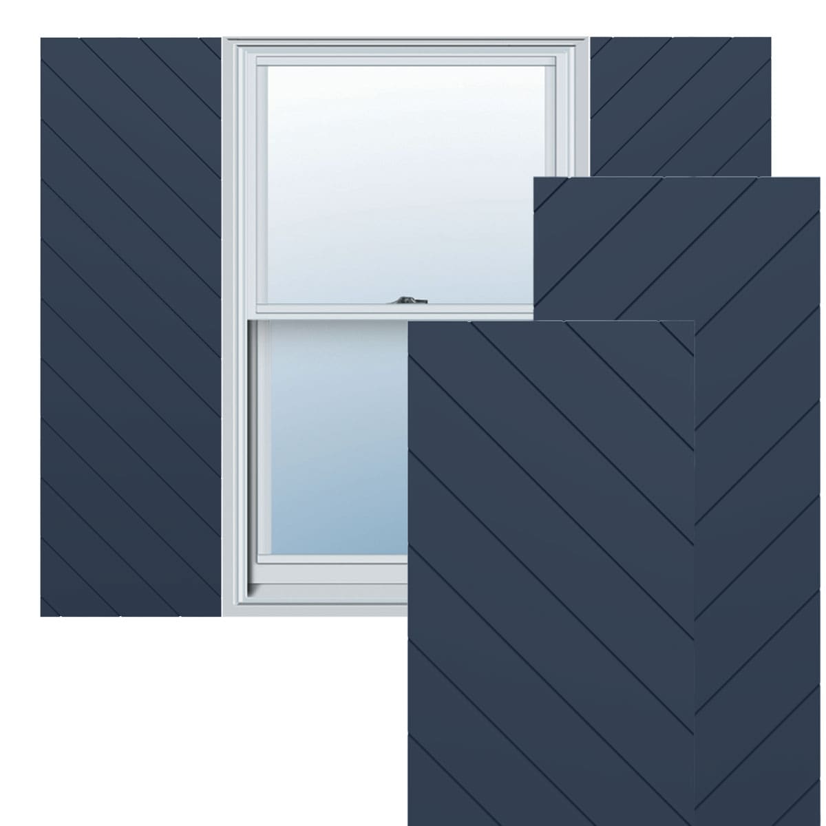 Ekena Millwork 18-in W x 40-in H Starless Night Blue Flat panel Exterior Shutters ( 2 -Pack )