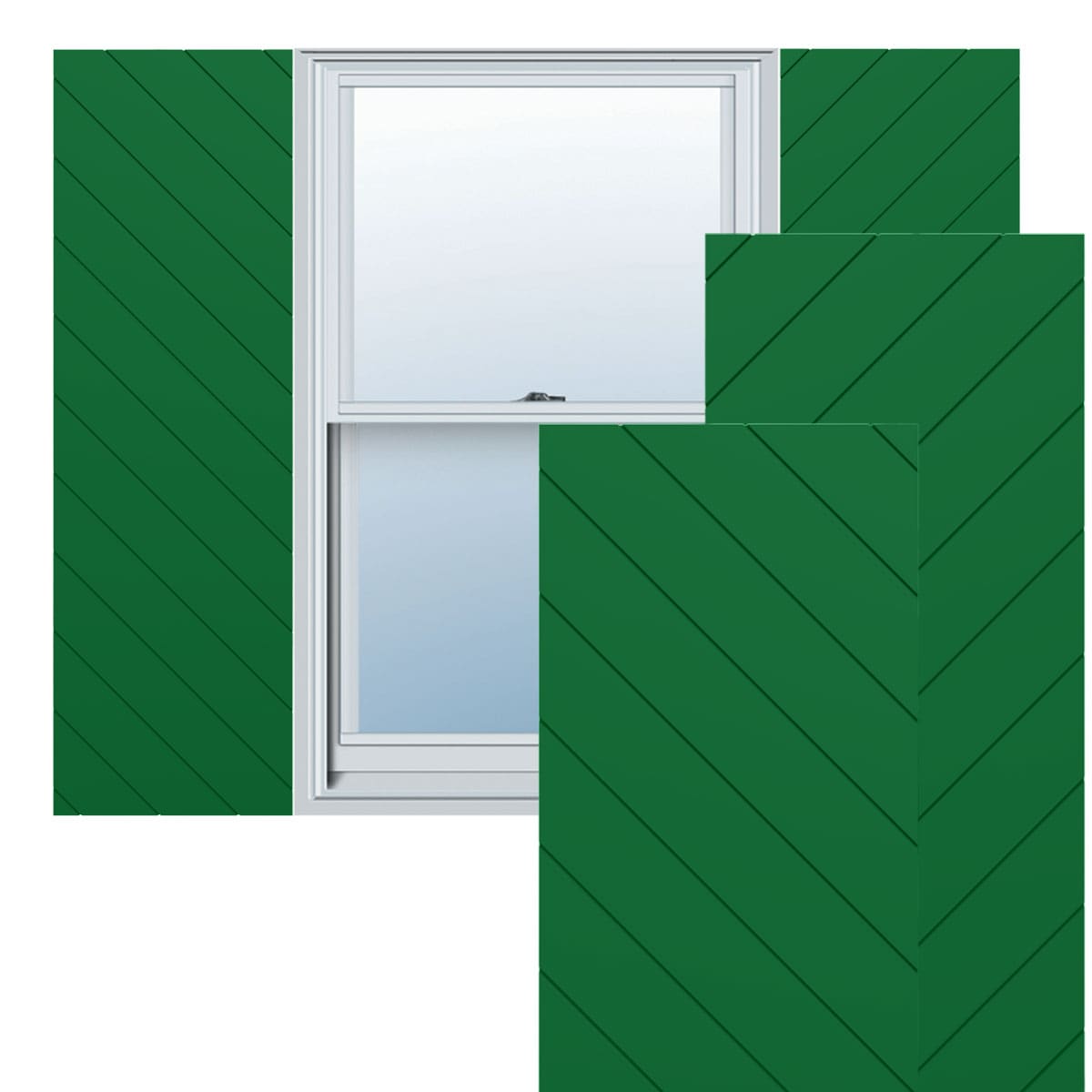 Ekena Millwork 18-in W x 78-in H Viridian Green Flat panel Exterior Shutters ( 2 -Pack )