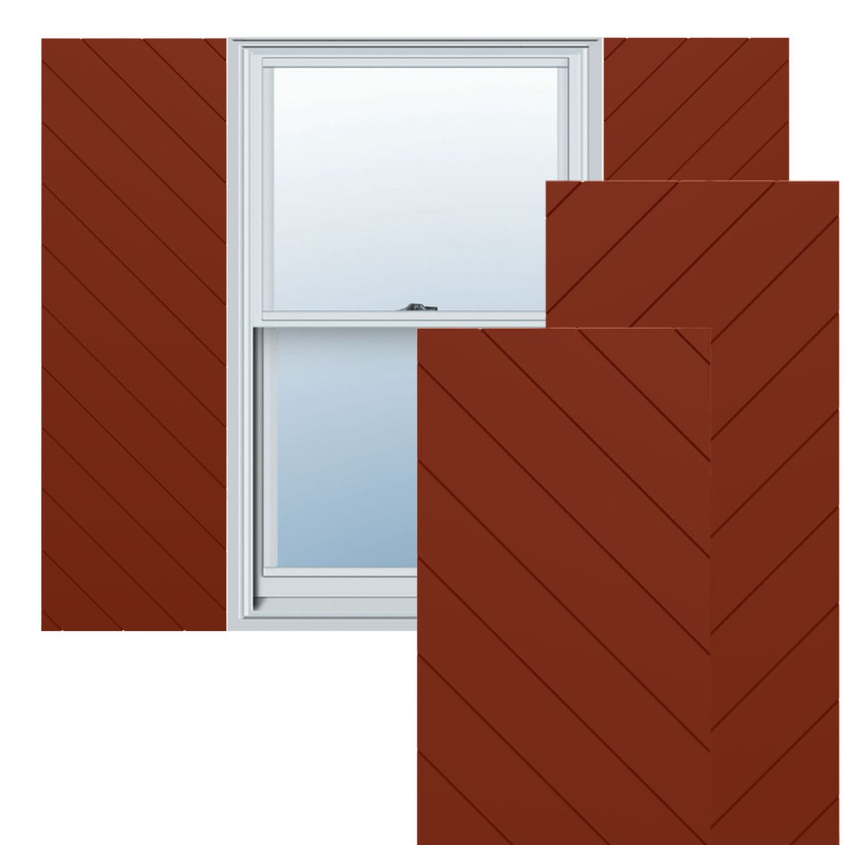 Ekena Millwork 18-in W x 65-in H Pepper Red Flat panel Exterior Shutters ( 2 -Pack )
