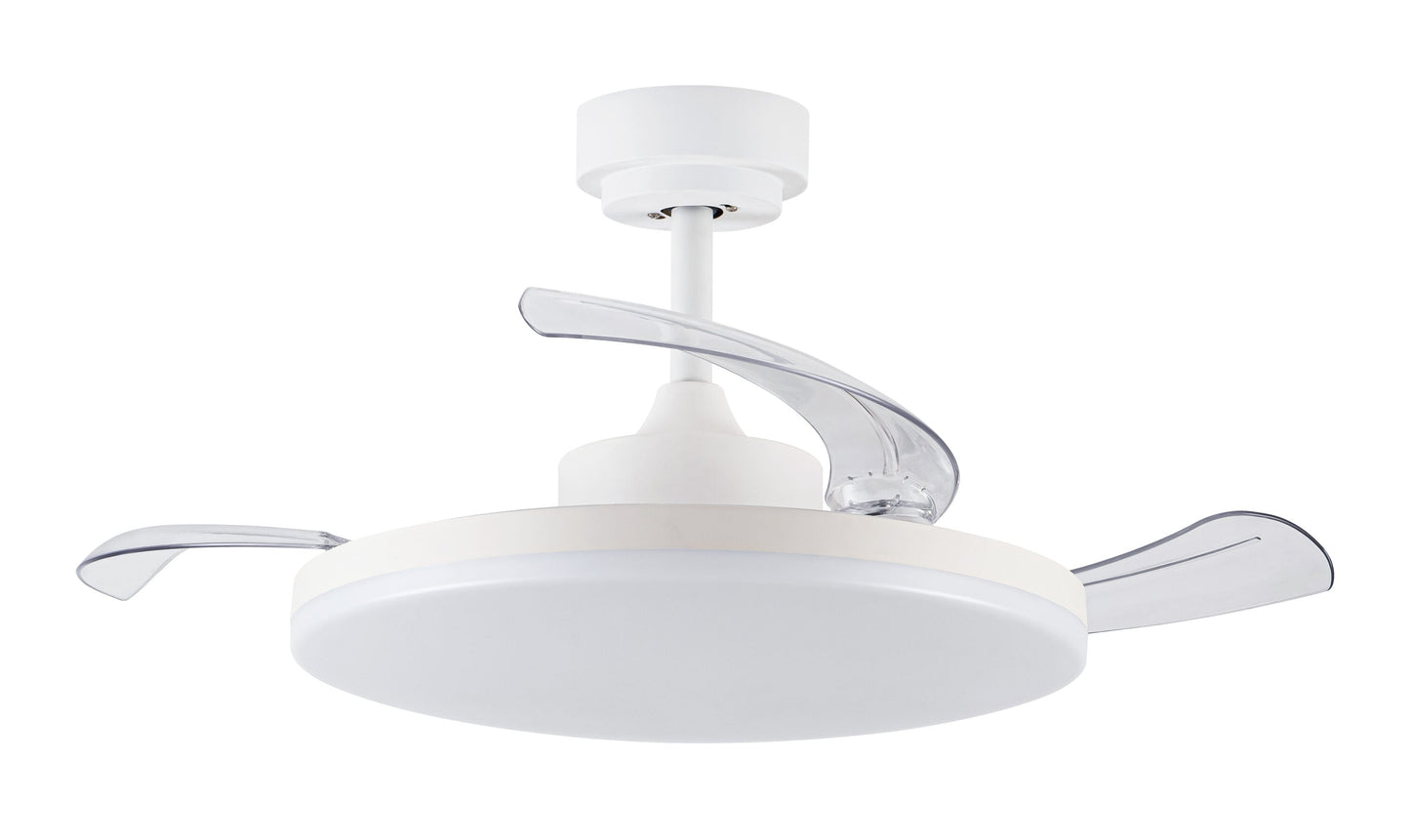 Fanaway Stroll 42-in White with Clear Blades Color-Changing Integrated LED Fandelier Ceiling Fan With Light 3 -Blade