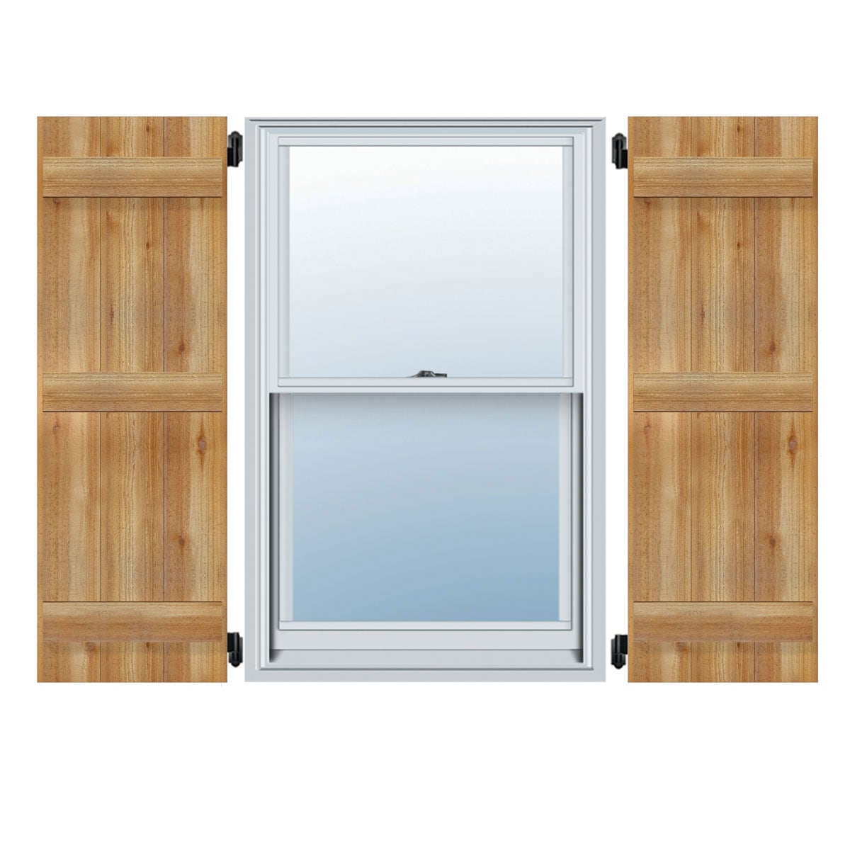 Ekena Millwork 21.5-in W x 61-in H Unfinished Paintable/Stainable Board and batten Wood Exterior Shutters ( 2 -Pack )