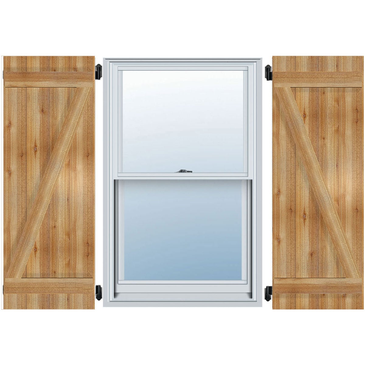 Ekena Millwork 16.125-in W x 70-in H Unfinished Paintable/Stainable Board and batten Z-bar Wood Exterior Shutters ( 2 -Pack )