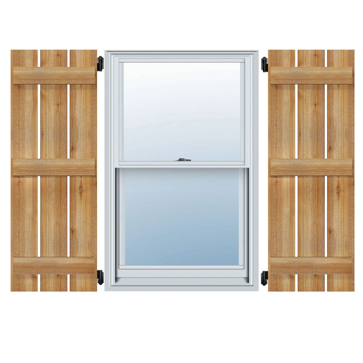 Ekena Millwork 28.875-in W x 77-in H Unfinished Paintable/Stainable Board and batten Spaced Wood Exterior Shutters ( 2 -Pack )
