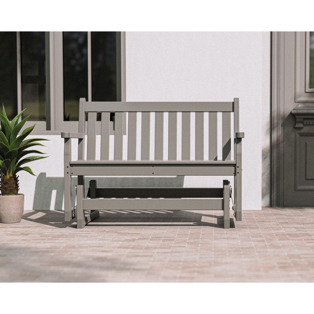 POLYWOOD Traditional Garden 2 -person Slate Grey Outdoor Glider
