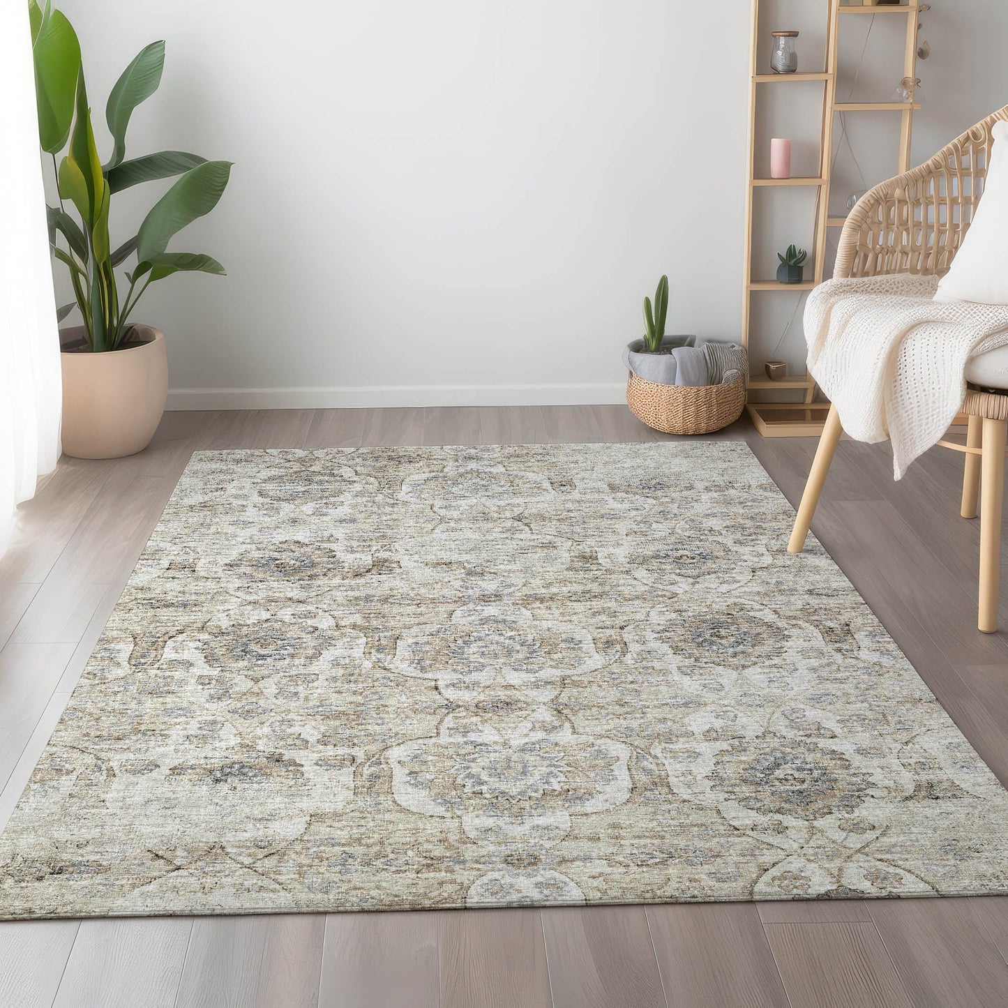 Addison Rugs Mayfield AMF95LI 8 x 10 (ft) Loomed Polyester Linen Rectangular Indoor Abstract Machine washable Pet Friendly Area rug