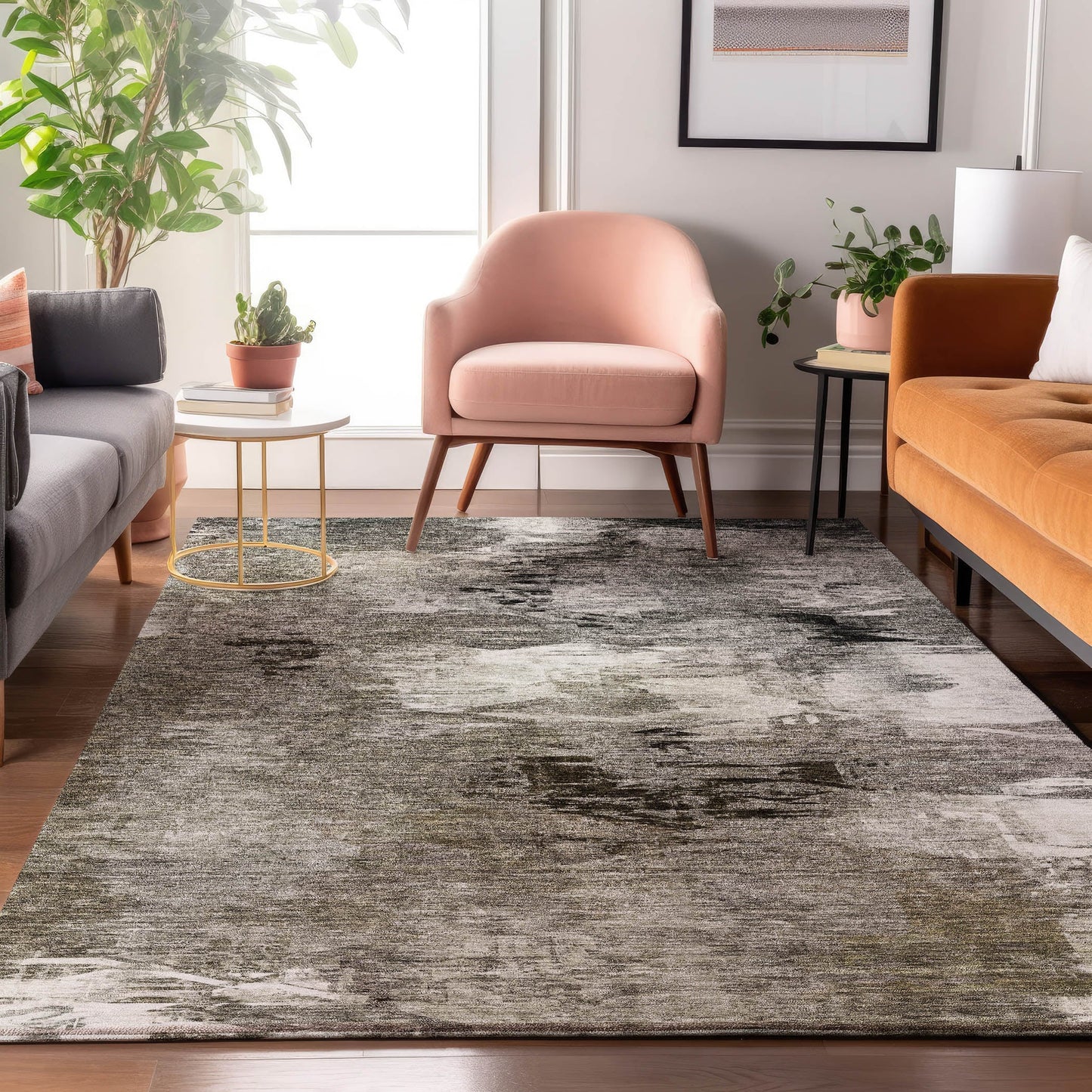 Addison Rugs Mayfield AMF597TP 8 x 10 (ft) Loomed Polyester Taupe Rectangular Indoor Geometric Machine washable Pet Friendly Area rug