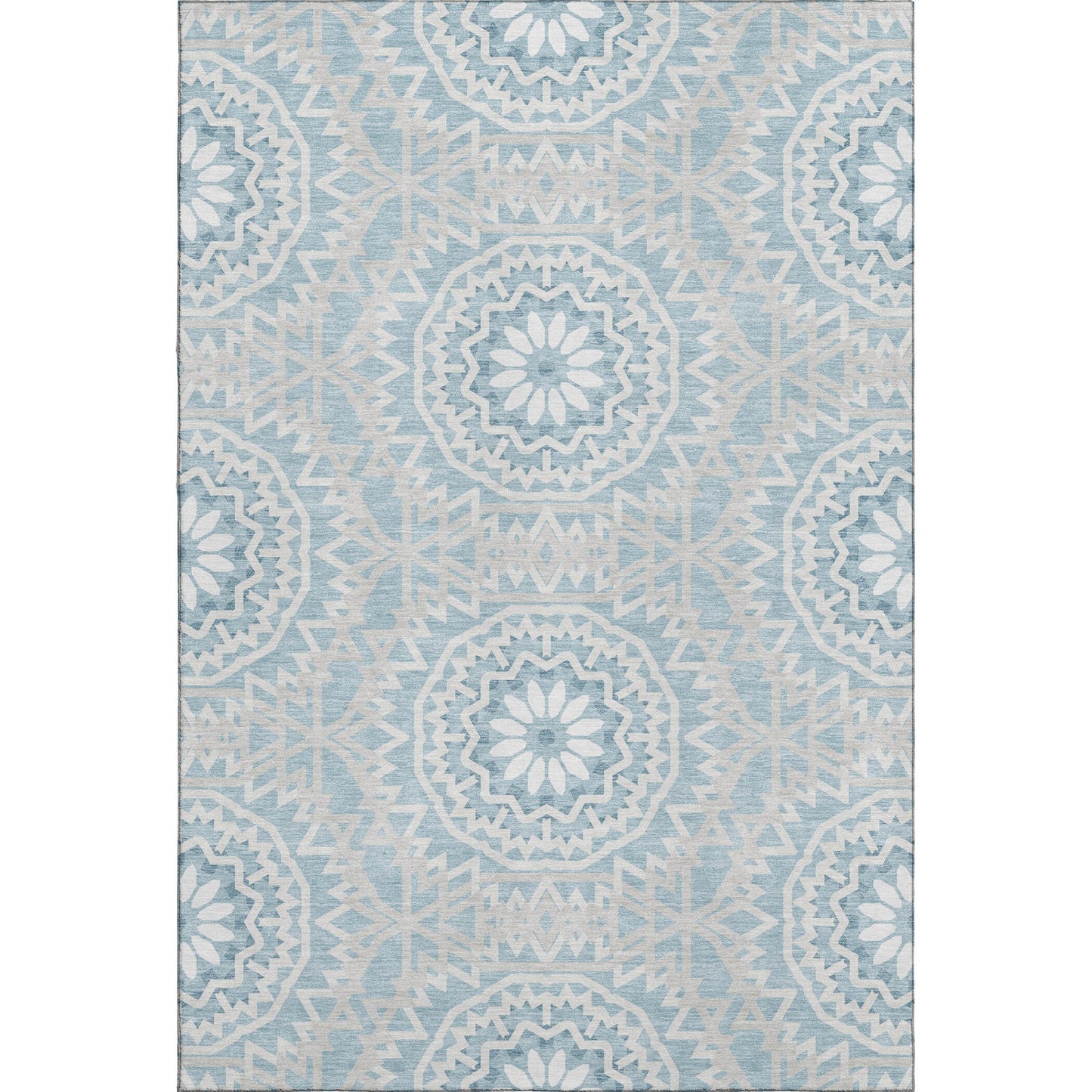 Addison Rugs Mayfield AMF619DN 9 x 12 (ft) Loomed Polyester Denim Rectangular Indoor Geometric Machine washable Pet Friendly Area rug