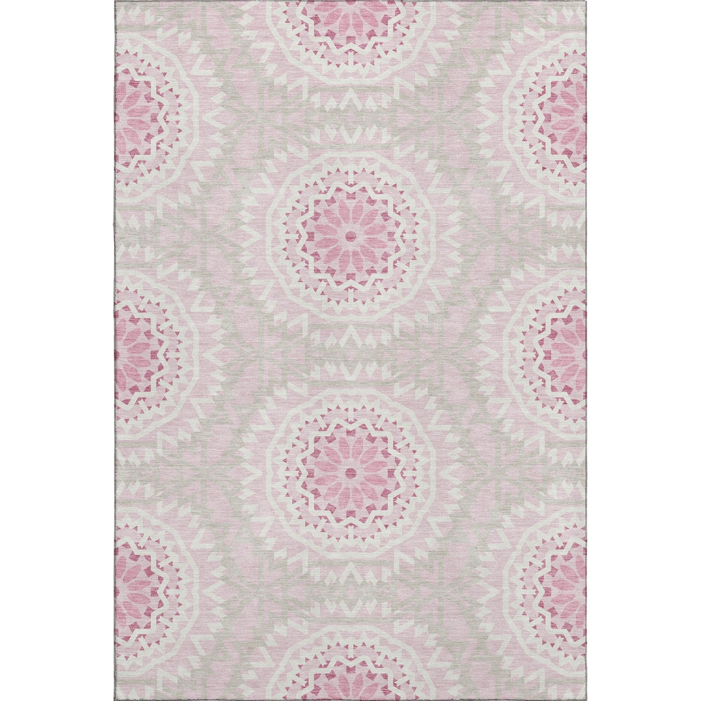 Addison Rugs Mayfield AMF619PI 10 x 14 (ft) Loomed Polyester Pink Rectangular Indoor Geometric Machine washable Pet Friendly Area rug