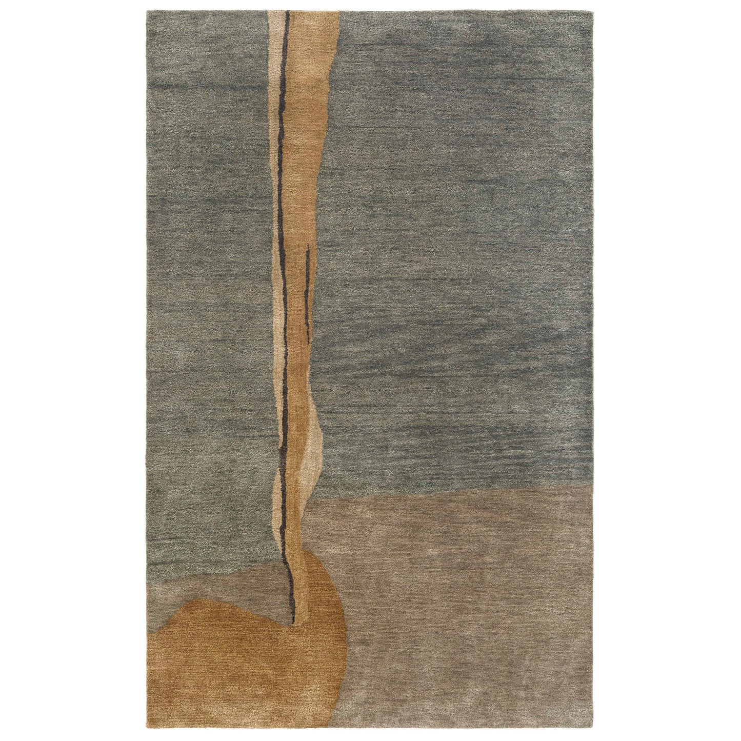 Obeetee Salina 5 x 8 (ft) Tufted Wool Green Rectangular Indoor Abstract Spot Clean Only Pet Friendly Area rug