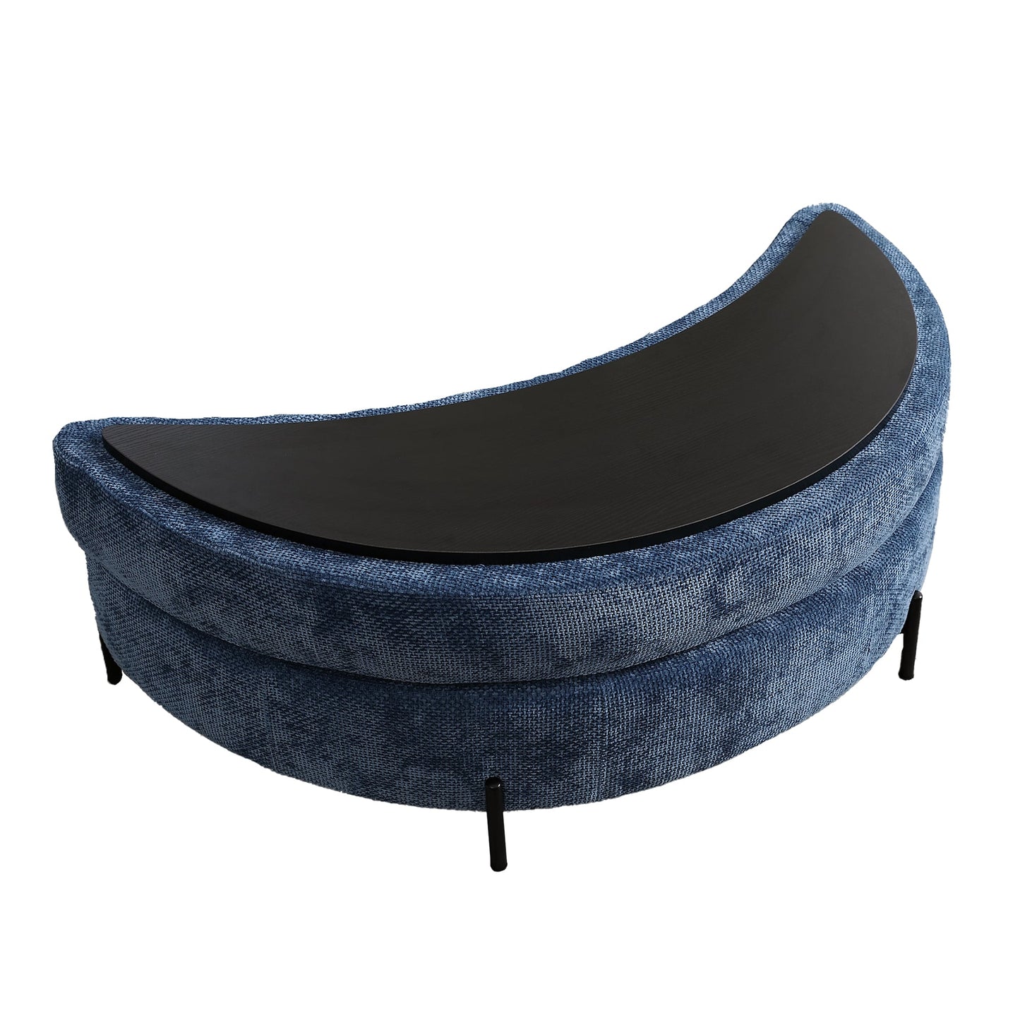 Hrinhom Modern BLUE Crescent Storage Ottoman