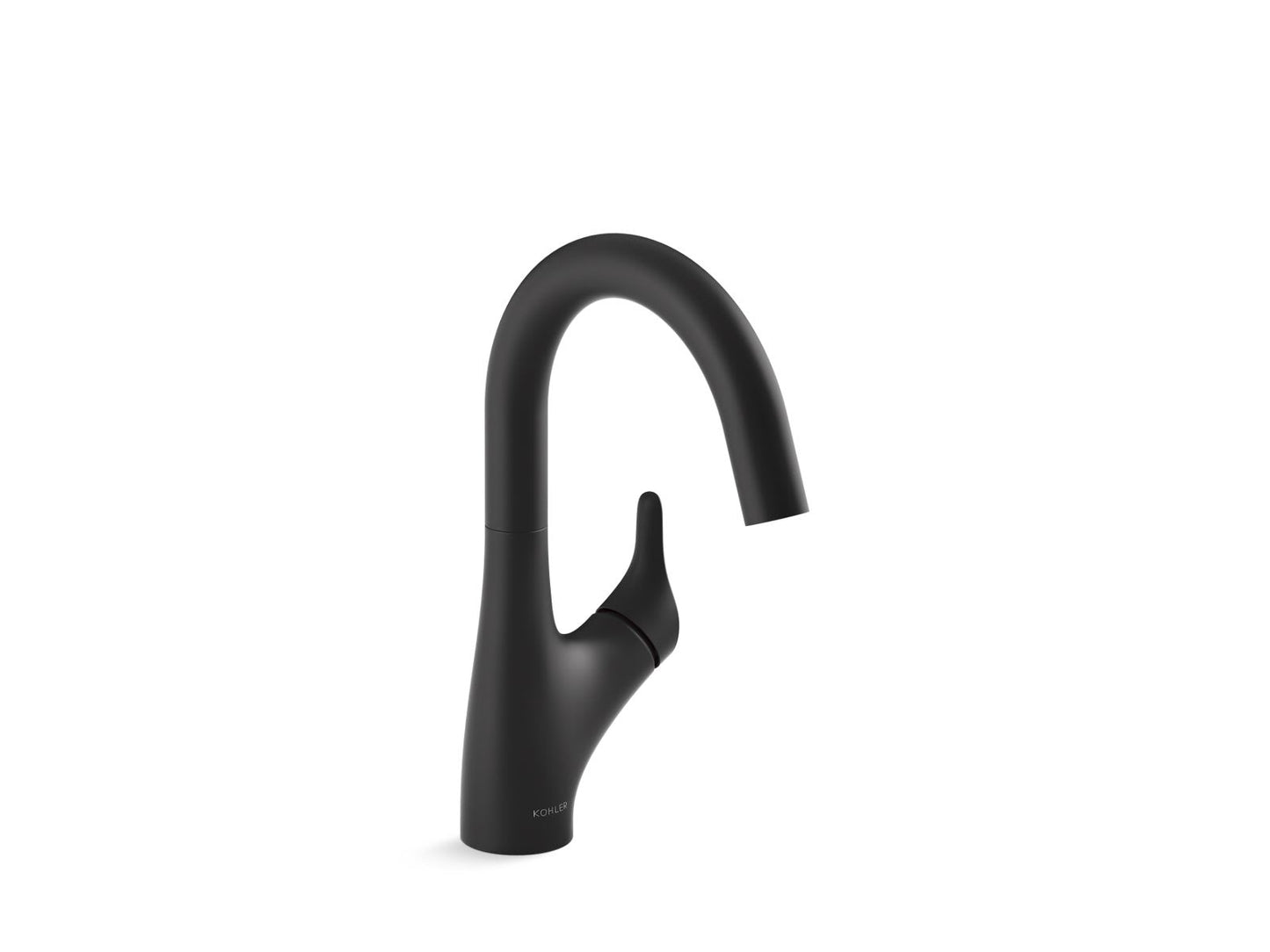KOHLER Rival 1.5 GPM Deck Mount Bar Sink Faucet in Matte Black with Lever Handle