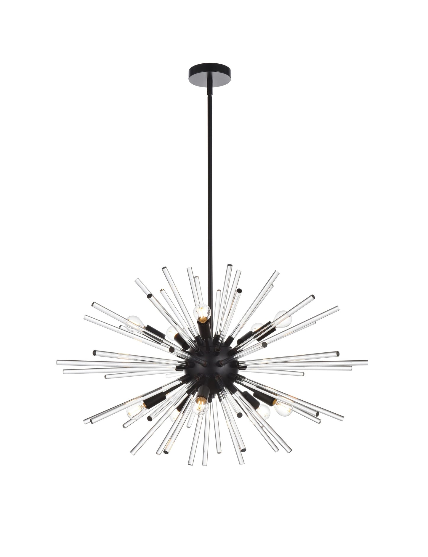 Elegant Decor Home Furnishing 10 -Light Black Modern/contemporary Crystal Sputnik Large Indoor Hanging Pendant Light
