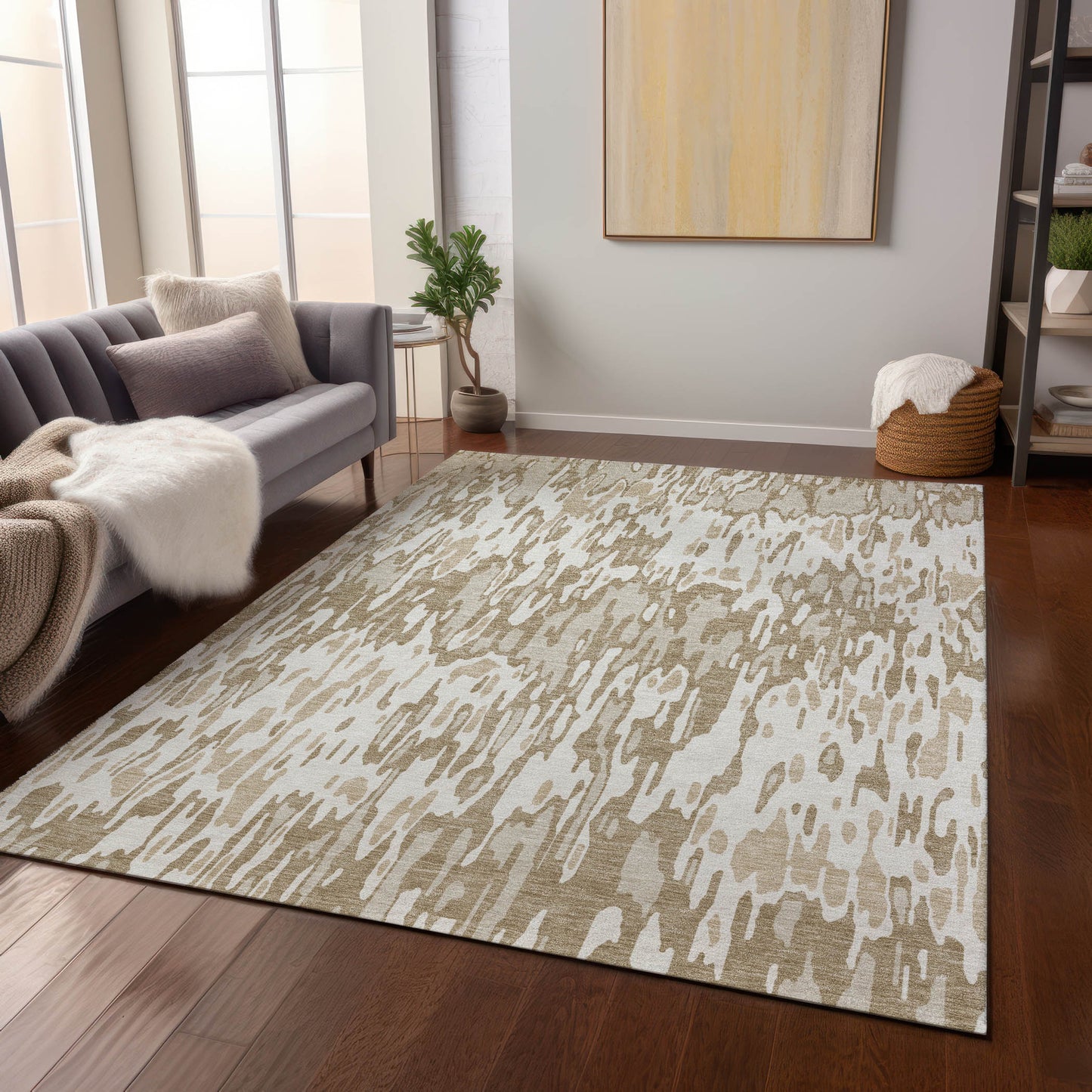 Addison Rugs Chantille ACN986IV 8 x 10 (ft) Polyester Ivory Rectangular Indoor/Outdoor Geometric Pet Friendly Area rug