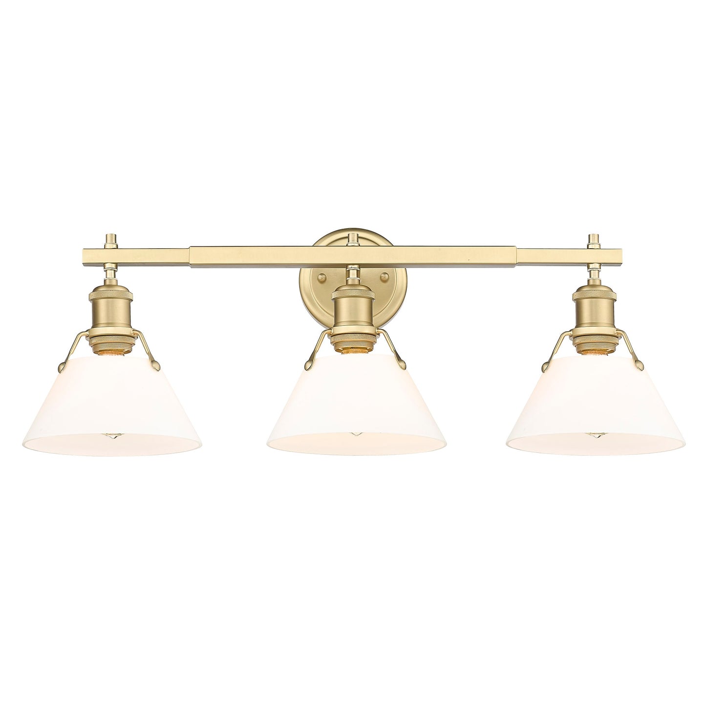 Golden Lighting Orwell 27.25-in 3 Light Brushed Bronze Industrial Bathroom Vanity light