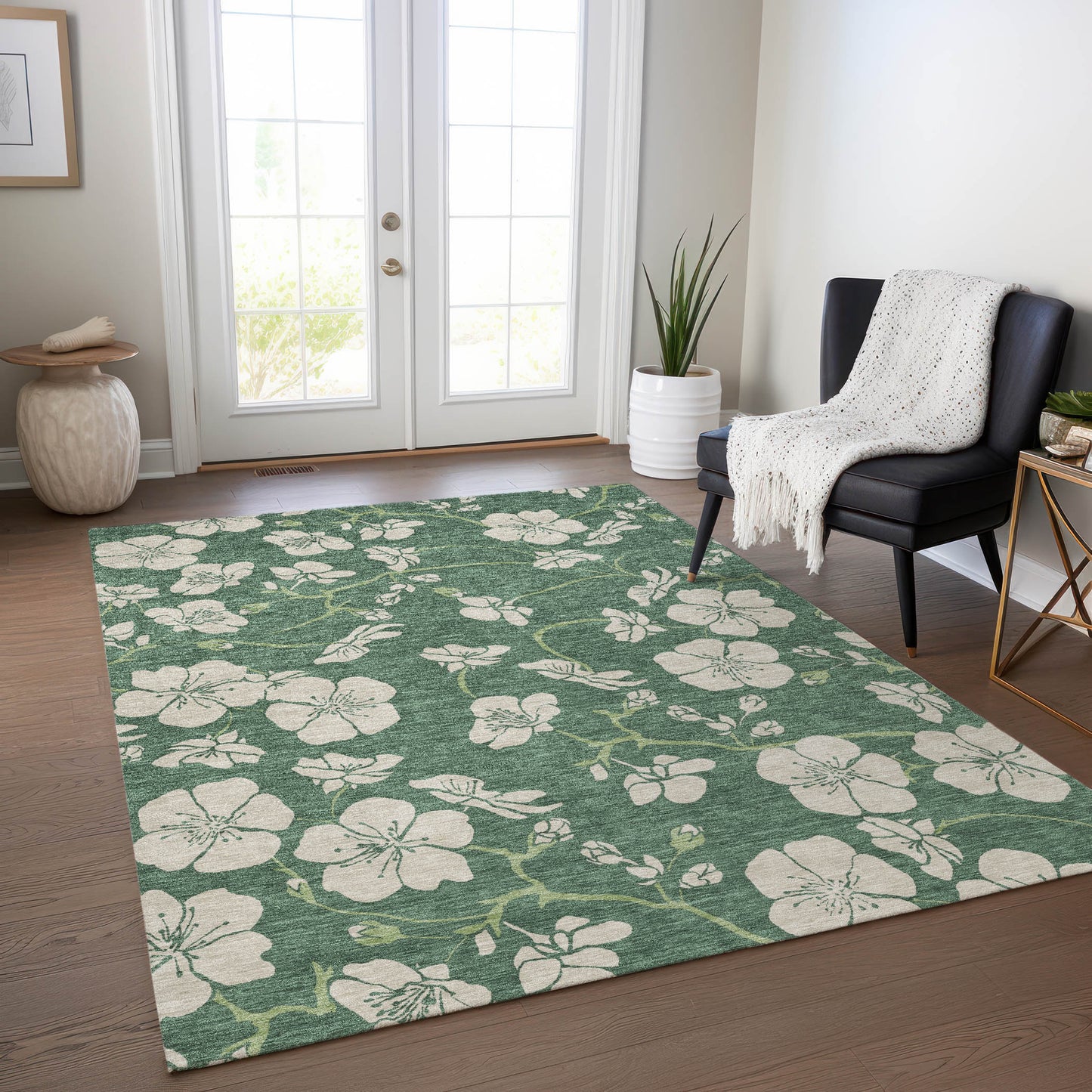 Addison Rugs Chantille ACN1034SA 10 x 14 (ft) Polyester Sage Rectangular Indoor/Outdoor Geometric Machine washable Pet Friendly Area rug