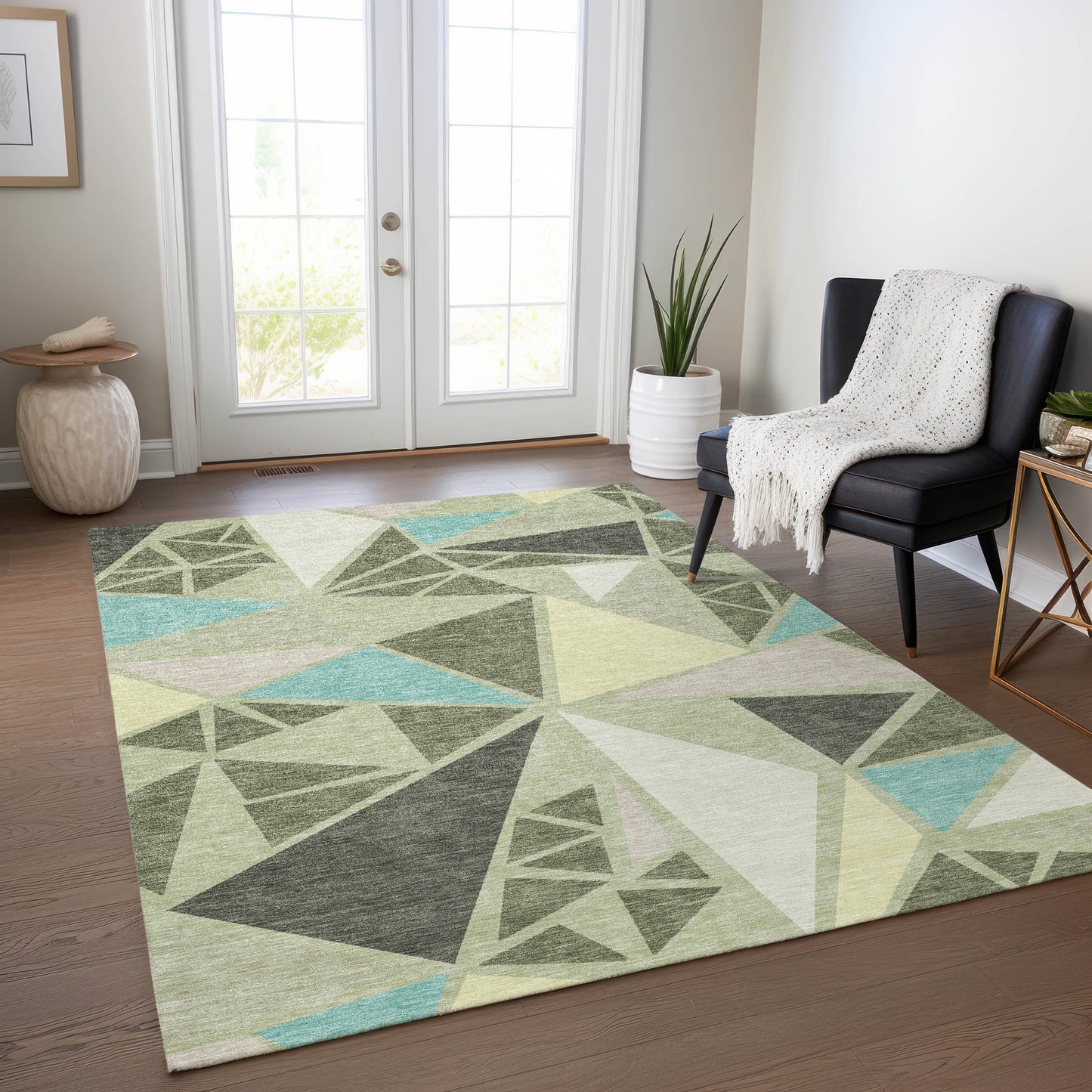 Addison Rugs Chantille ACN1039AL 9 x 12 (ft) Loomed Polyester Aloe Rectangular Indoor/Outdoor Machine washable Pet Friendly Area rug