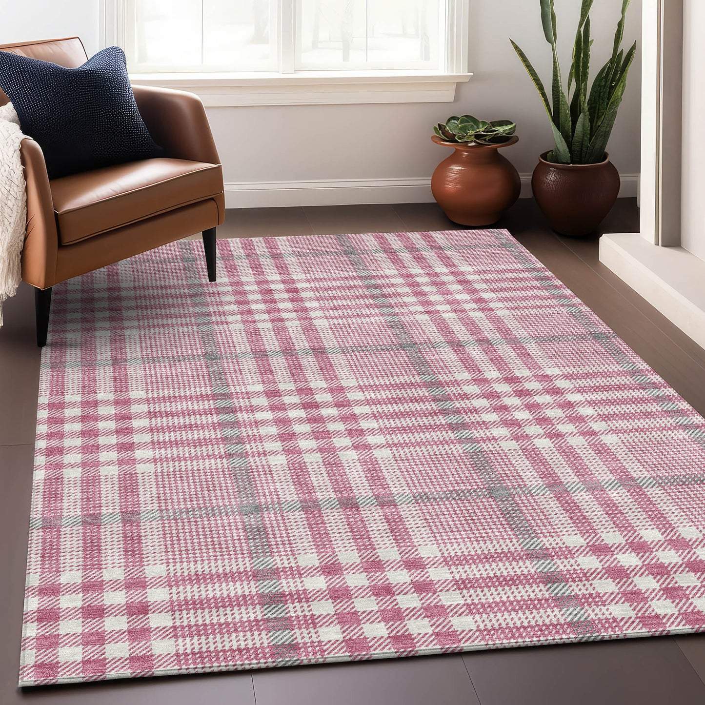 Addison Rugs Chantille ACN1054BL 10 x 14 (ft) Polyester Blush Rectangular Indoor/Outdoor Geometric Machine washable Pet Friendly Area rug