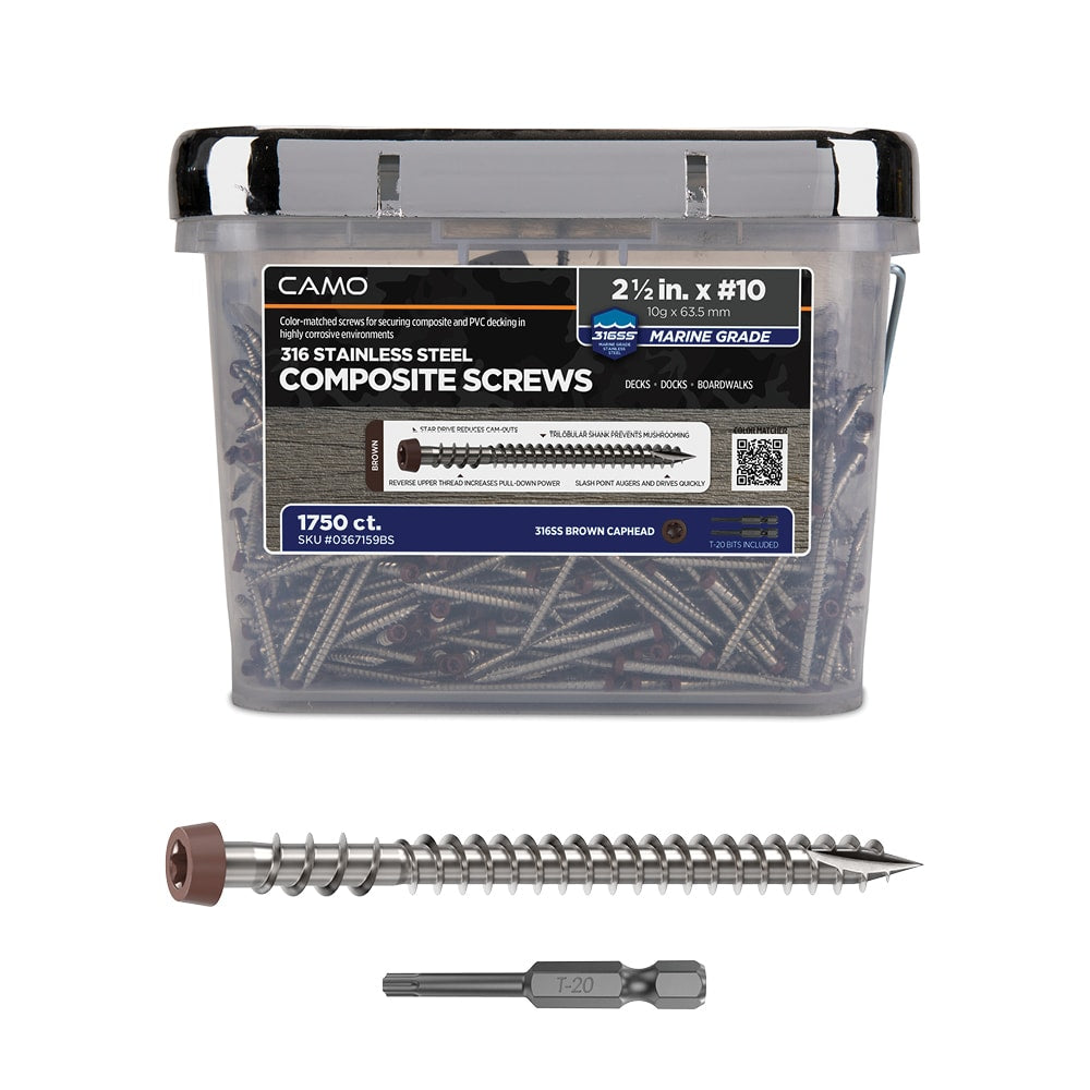 CAMO #10 x 2-1/2-in Composite Deck Screws ( 1750 -Per Box )