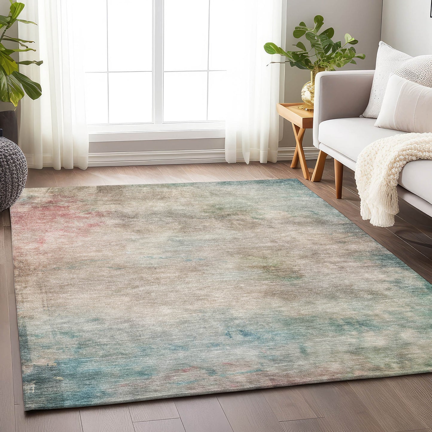 Addison Rugs Chantille ACN1235TP 9 x 12 (ft) Polyester Taupe Rectangular Indoor/Outdoor Geometric Machine washable Pet Friendly Area rug