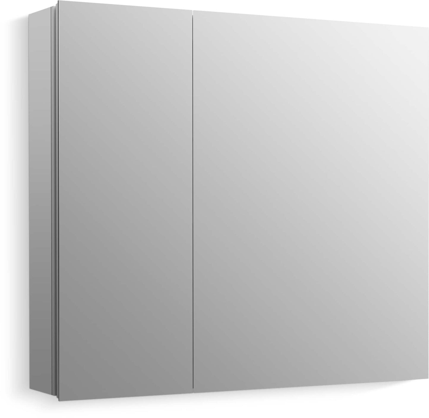 KOHLER Embark 30-in x 26-in Surface/Recessed Mount Anodized Aluminum Mirrored Rectangle Soft Close Medicine Cabinet