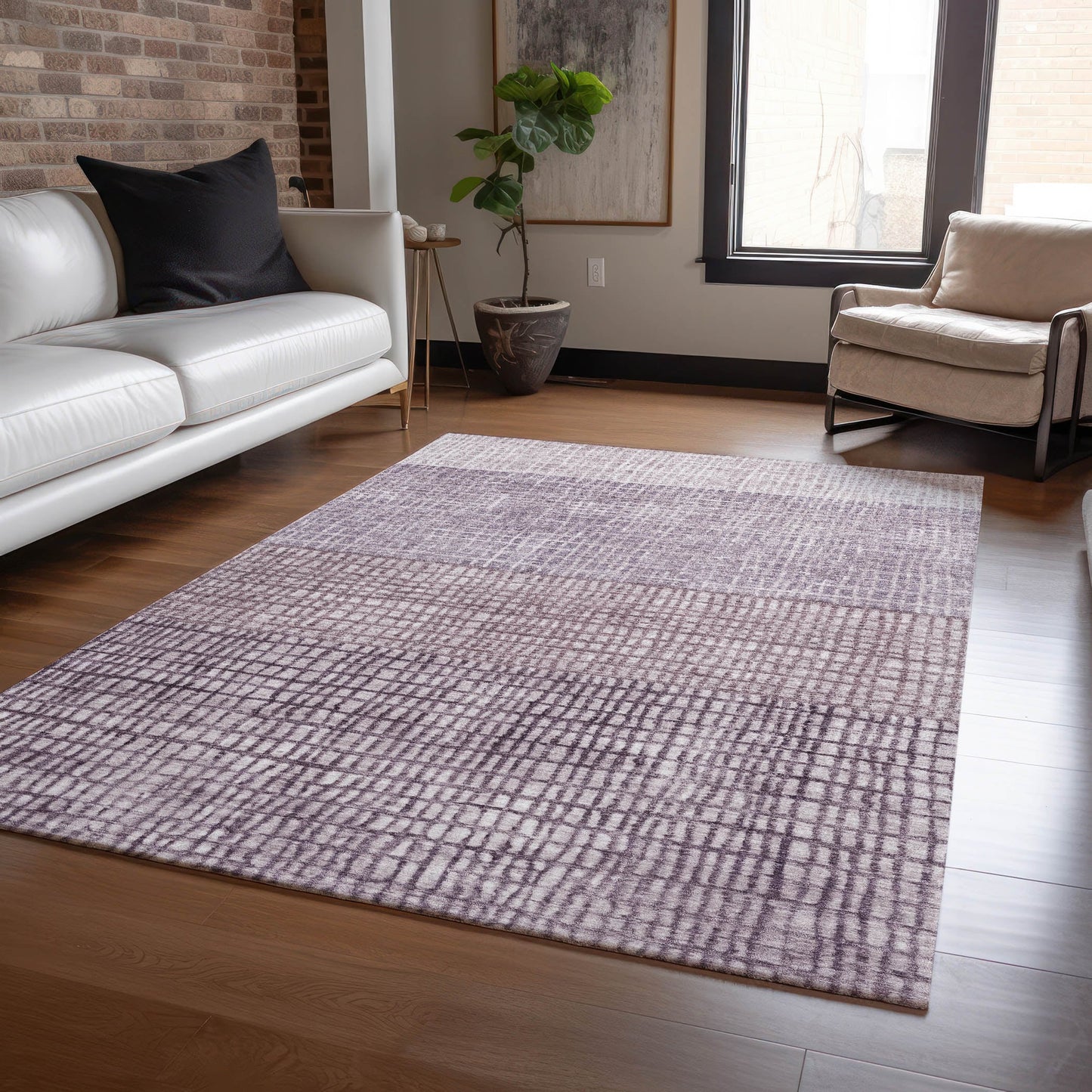 Addison Rugs Chantille ACN1831PP 8 x 10 (ft) Loomed Polyester Purple Rectangular Indoor/Outdoor Geometric Machine washable Pet Friendly Area rug