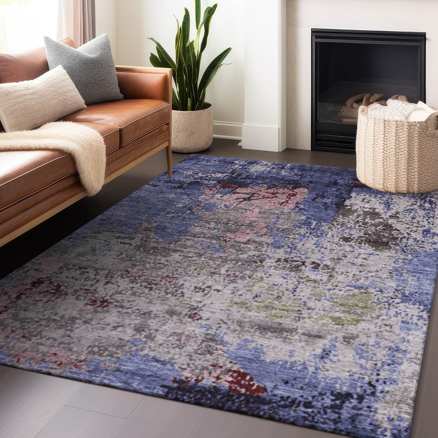 Addison Rugs Chantille ACN1911PM 9 x 12 (ft) Loomed Polyester Plum Rectangular Indoor/Outdoor Machine washable Pet Friendly Area rug