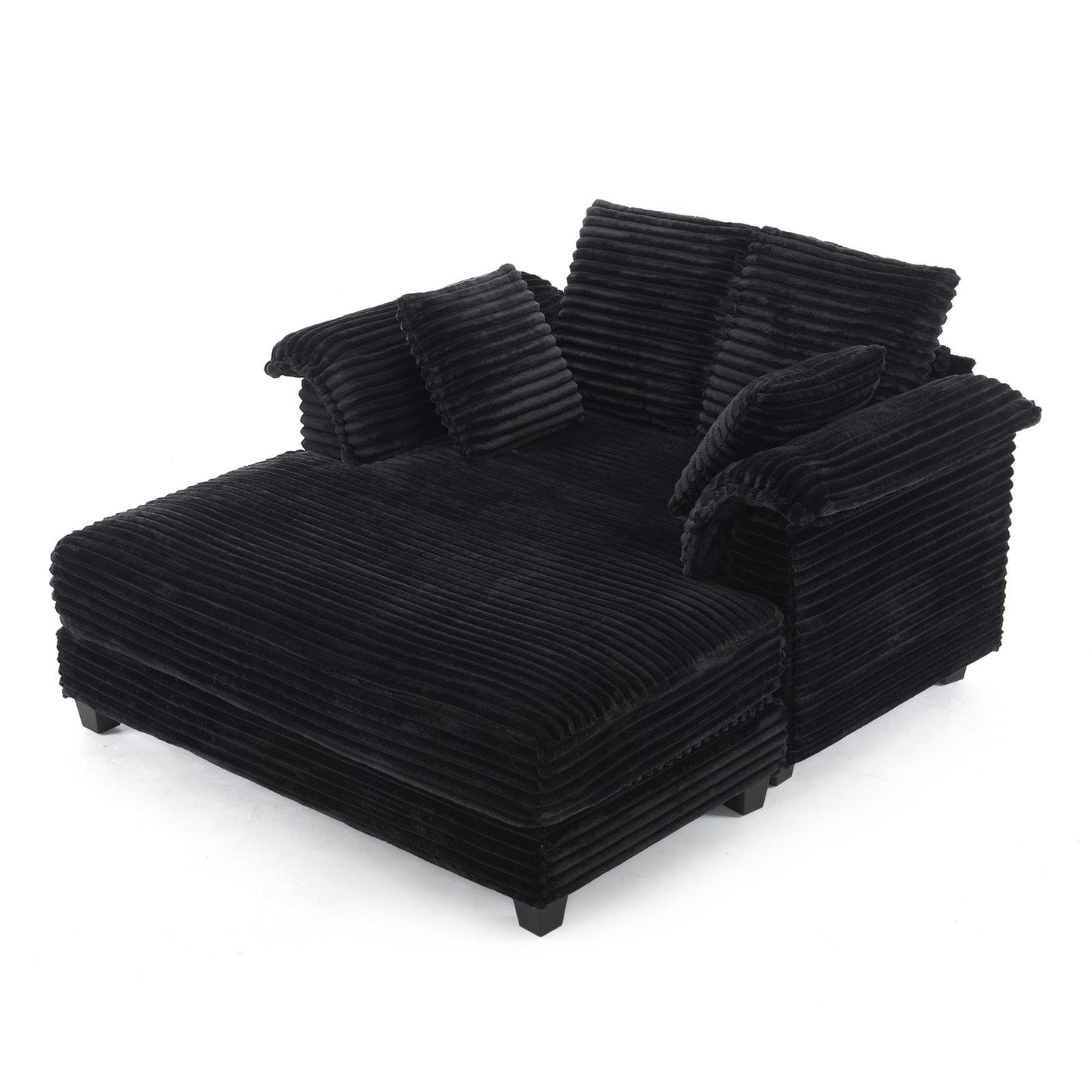 Outopee 55.9-in W Modern Black Sleeper with Slipcover