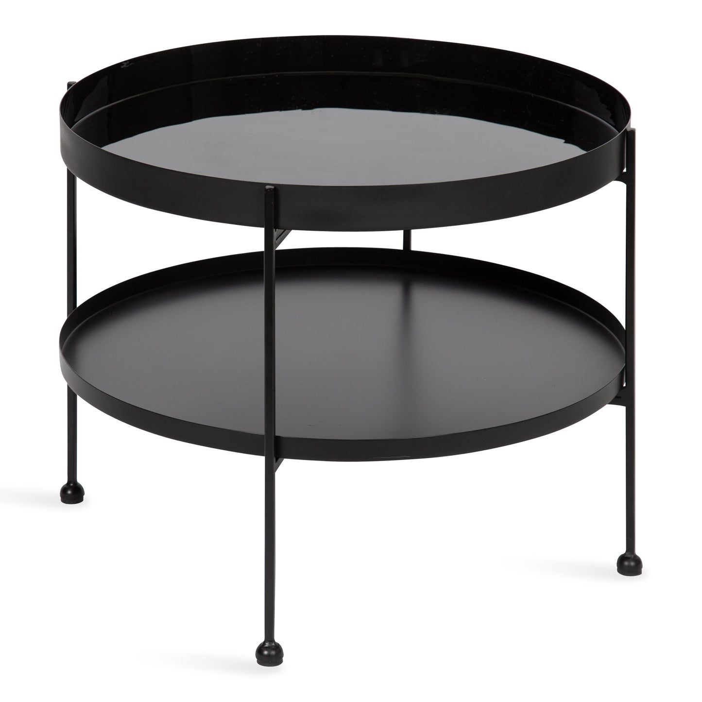 Kate and Laurel Modern Round Metal Black 26-in W x 20-in H Coffee Table