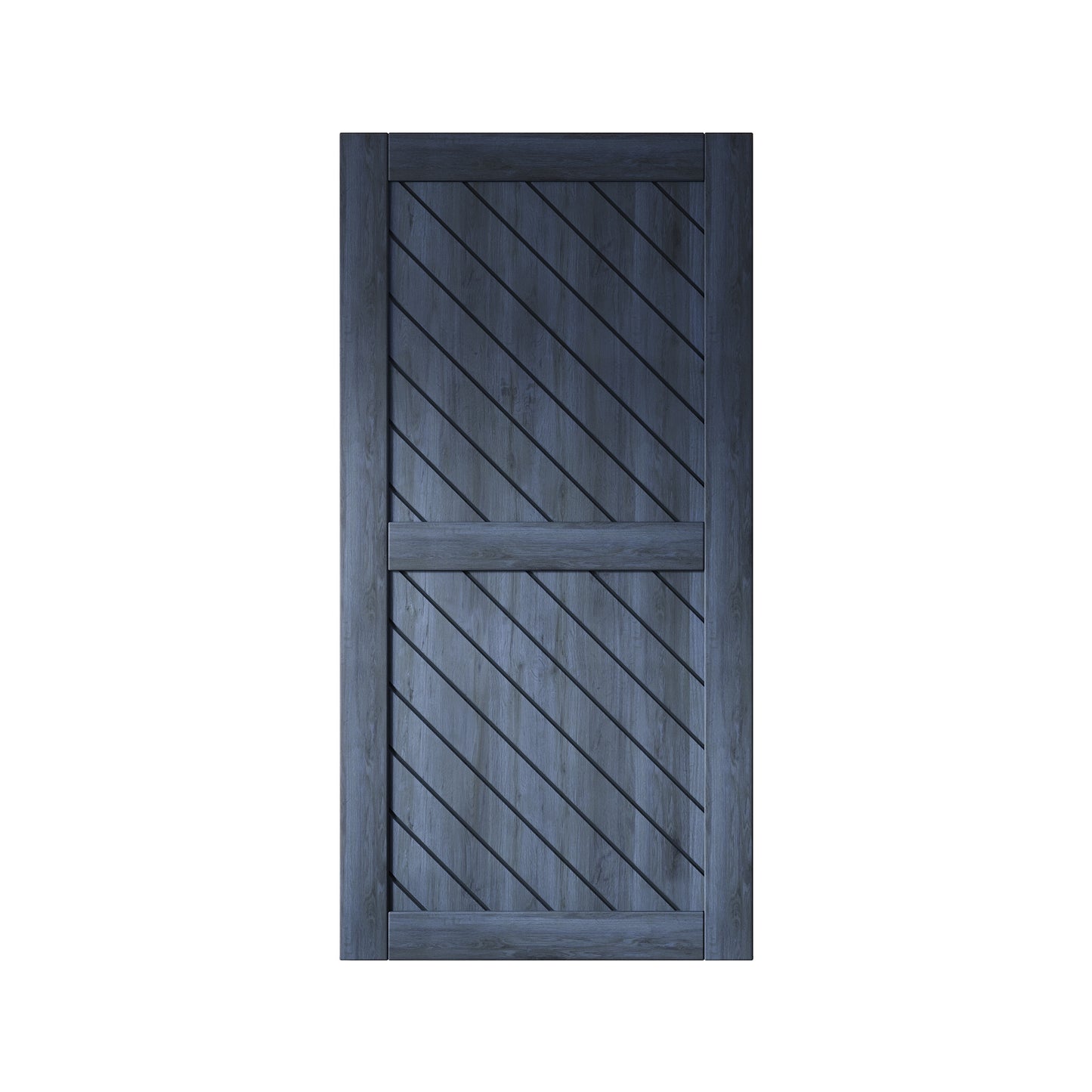HOMACER 32-in x 80-in Navy Prefinished Non-standard Pine Wood Solid core Single Barn Door (Hardware Not Included)