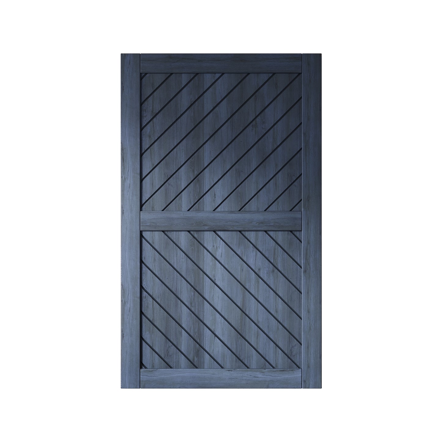 HOMACER 48-in x 80-in Navy Prefinished Non-standard Pine Wood Solid core Single Barn Door (Hardware Not Included)