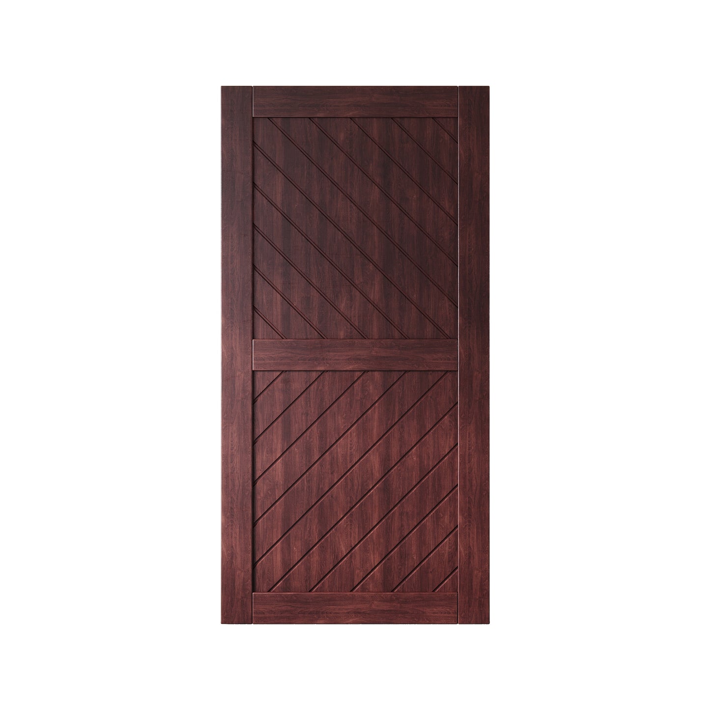 HOMACER 40-in x 80-in Red Mahogany Prefinished Non-standard Pine Wood Solid core Single Barn Door (Hardware Not Included)