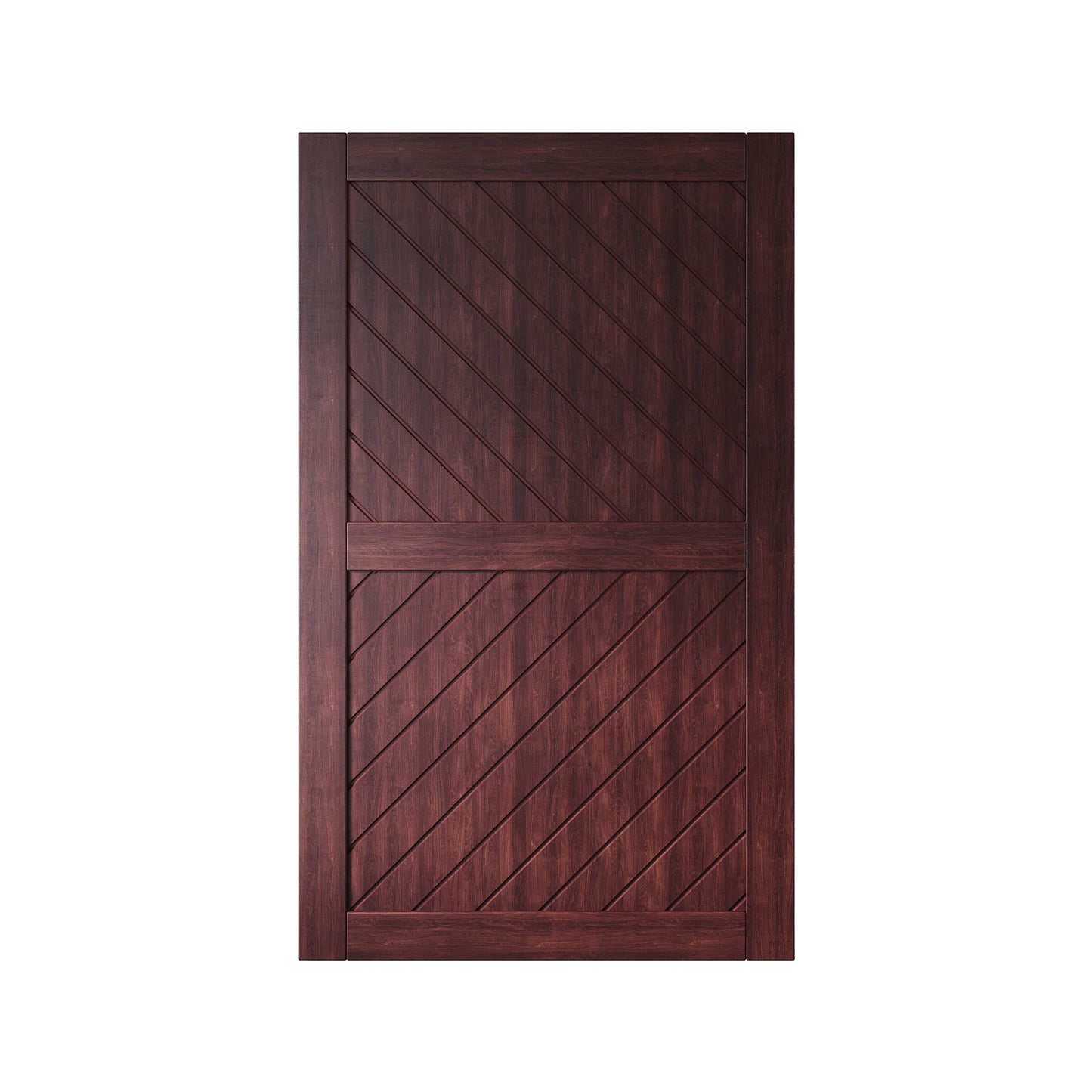 HOMACER 50-in x 80-in Red Mahogany Prefinished Non-standard Pine Wood Solid core Single Barn Door (Hardware Not Included)