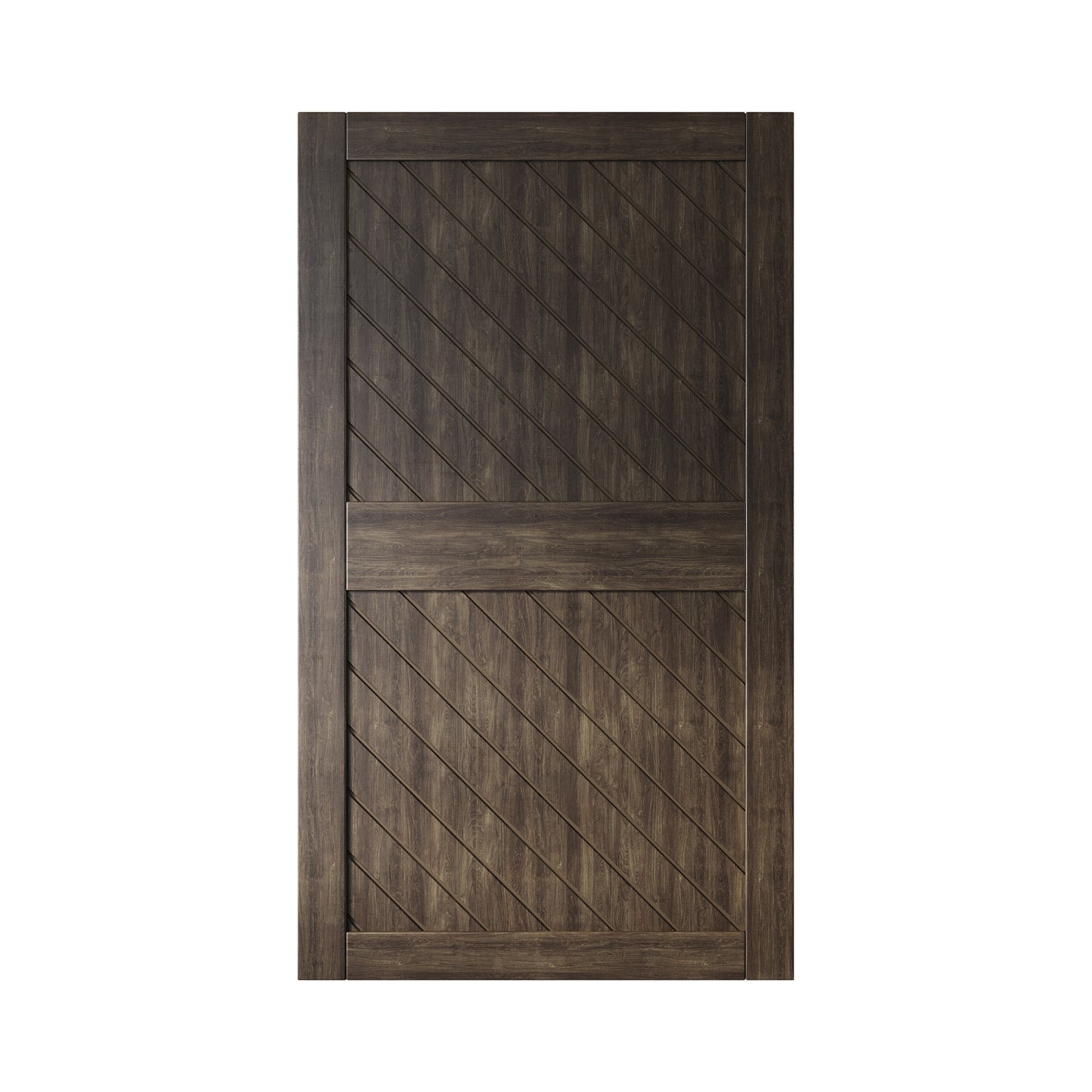HOMACER 42-in x 84-in Ebony Prefinished Non-standard Pine Wood Solid core Single Barn Door (Hardware Not Included)