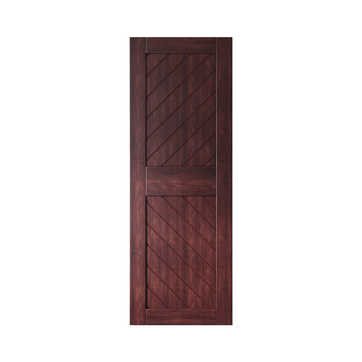 HOMACER 26-in x 84-in Red Mahogany Prefinished Non-standard Pine Wood Solid core Single Barn Door (Hardware Not Included)