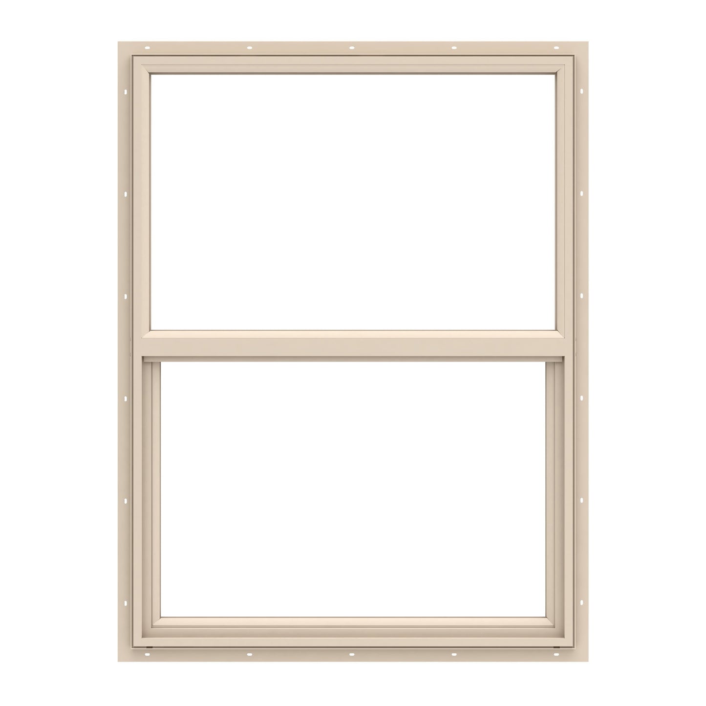 Pella 150 Series West 35-1/2-in x 59-1/2-in Almond Exterior Vinyl New Construction Single Hung Window Low-E argon Double Pane Glass (Half Screen Included)